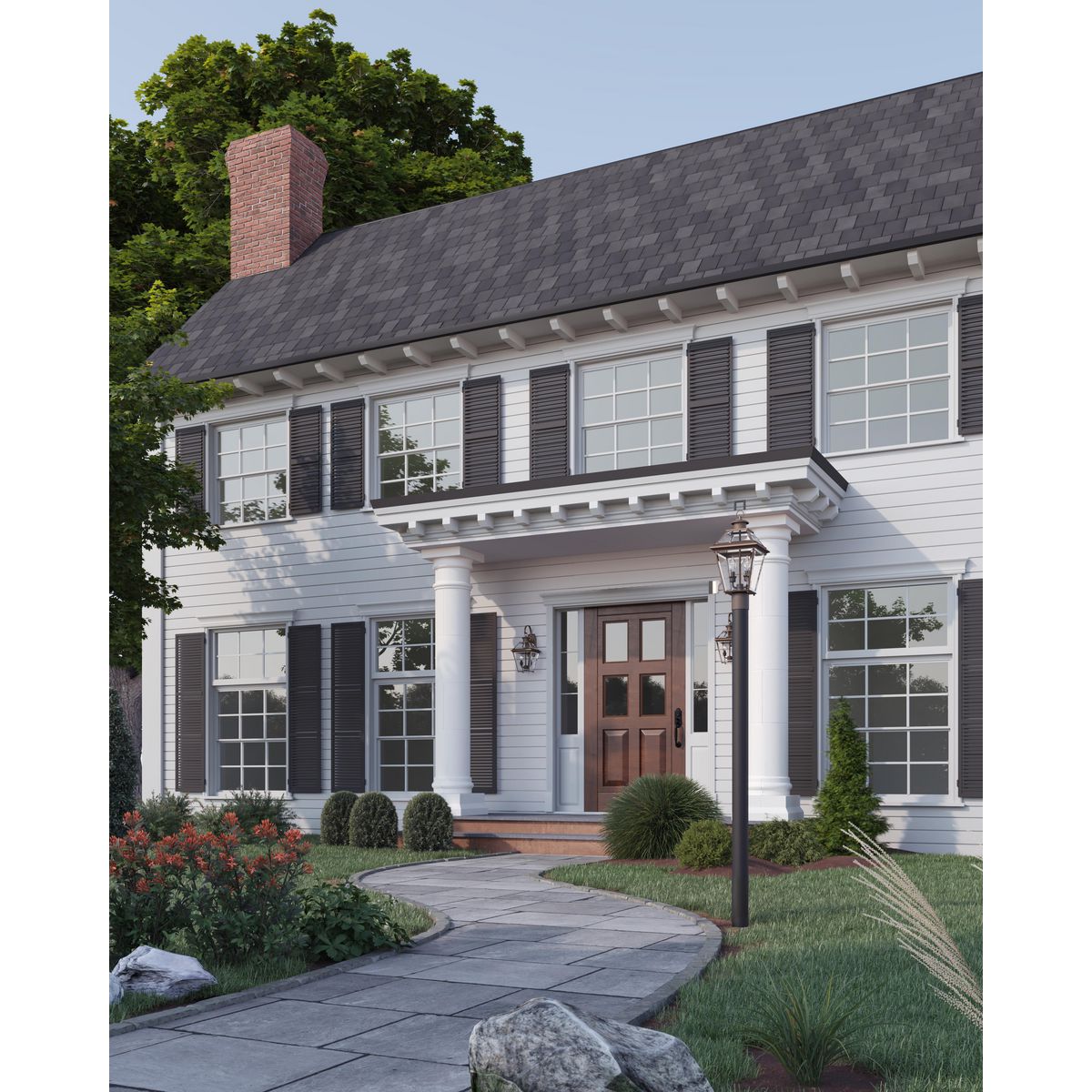 Burlington Collection Two Light Outdoor Post Lantern - Durable Weatherproof Exterior Lighting for Porch, Garden & Pathway