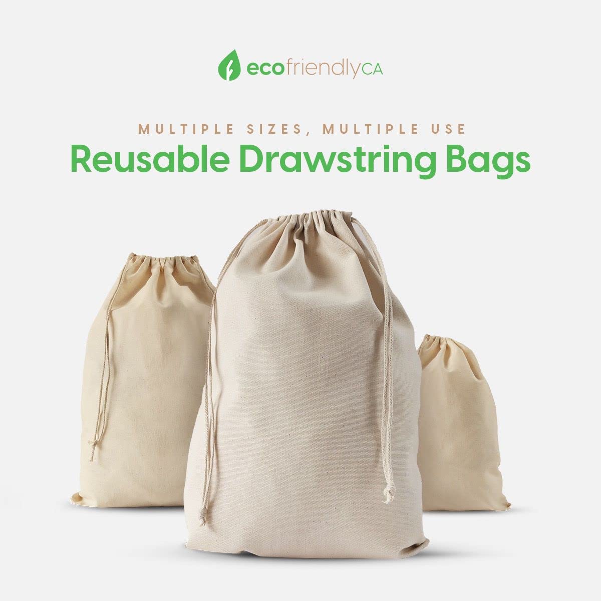 25pcs Cotton Drawstring Bags - 8x10 Inch Large Blank Muslin Dust Bags for Travel Organizer, Jewelry Storage & Gift Wrapping | Reusable Fabric Pouches for Crafts, Wedding Favors & Party Supplies