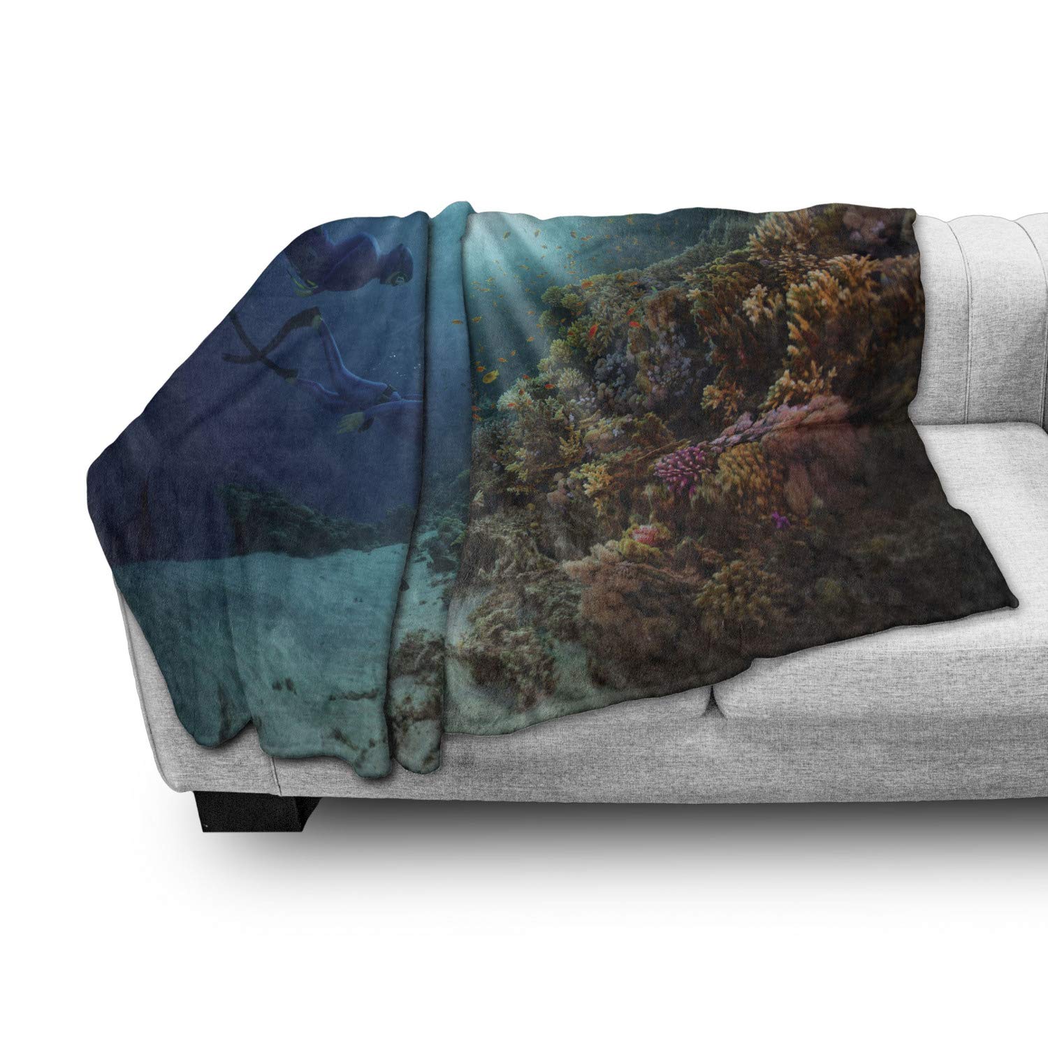Ambesonne Coral Reef Throw Blanket - 60