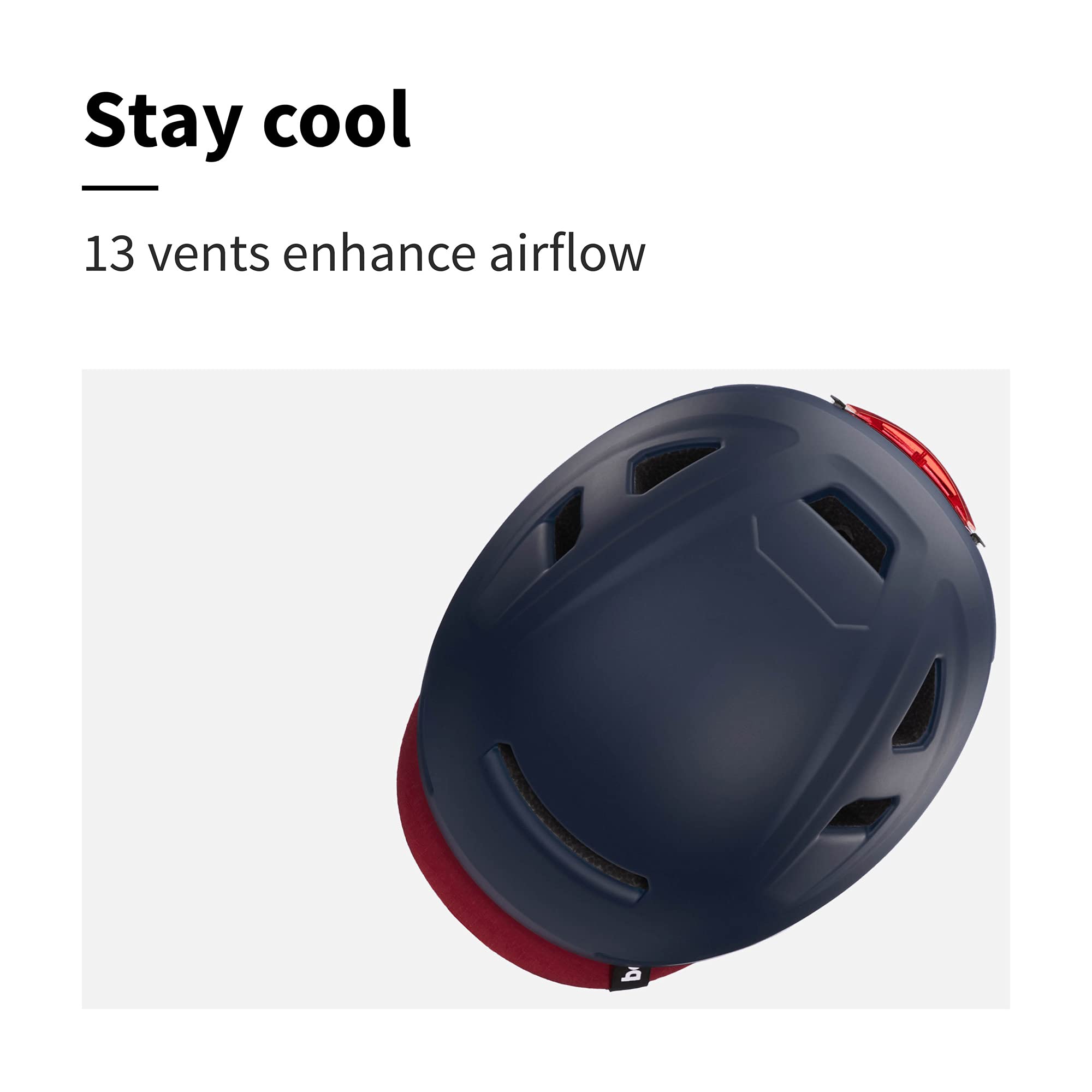 Bern Hudson Commuter Bike Helmet with MIPS Technology - Certified for E-Bikes & Cycling Safety - Built-in LED Rear Light & U-Lock Compatible - Perfect for Urban Commuting, Road Biking & Electric Scooters
