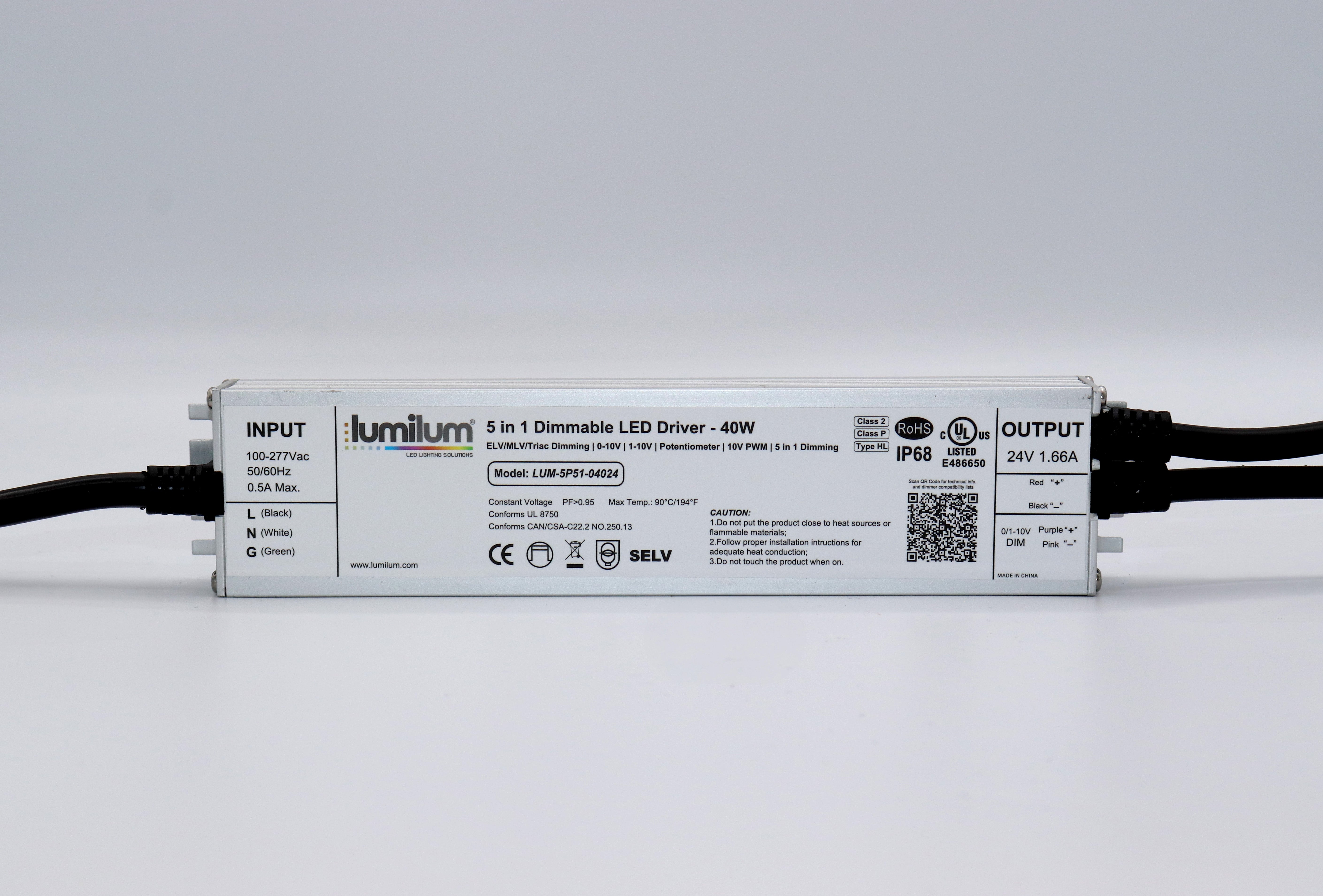 24V 5-in-1 Waterproof Dimmable LED Driver - 40W to 288W Universal Power Supply for Outdoor & Indoor LED Lighting, Landscape, Signage & Architectural Lighting Projects