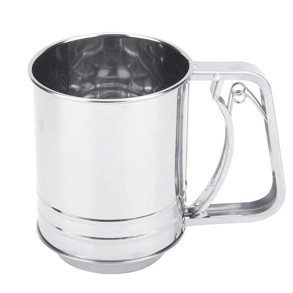 Premium Stainless Steel Powder Sifter - Double Layer Fine Mesh Flour Sugar Spice Sieve for Baking | Handheld Kitchen Strainer for Cake Decorating, Cookie Making & Cooking Essentials