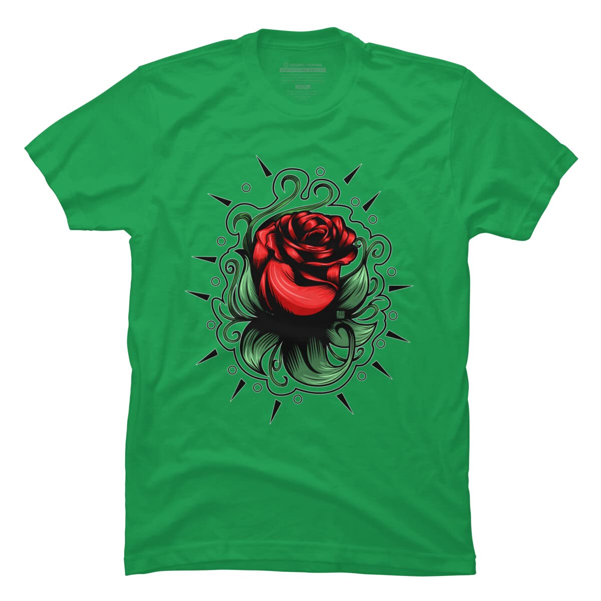 Design By Humans Men's Amazing Rose by Adamzworld Graphic T-Shirt - Soft Cotton Tee for Casual Wear & Street Style