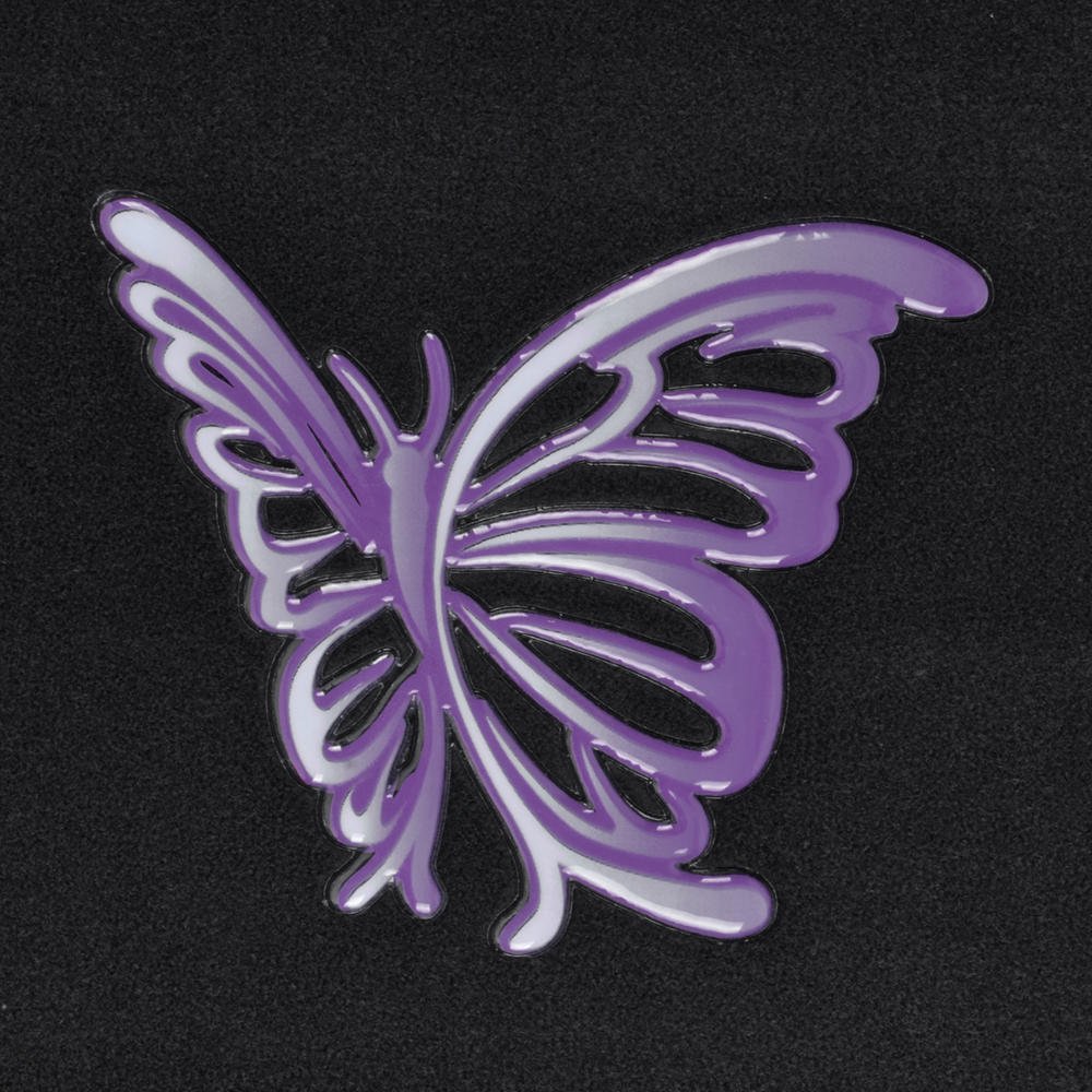 BDK Purple White Butterfly Car Floor Mats - 4 Piece Full Set for Cars, Trucks, SUVs & Vans | Non-Slip Rubber Backing | Universal Fit (MT-509-PP) | Perfect for Daily Commute, Road Trips & Protecting Vehicle Interior