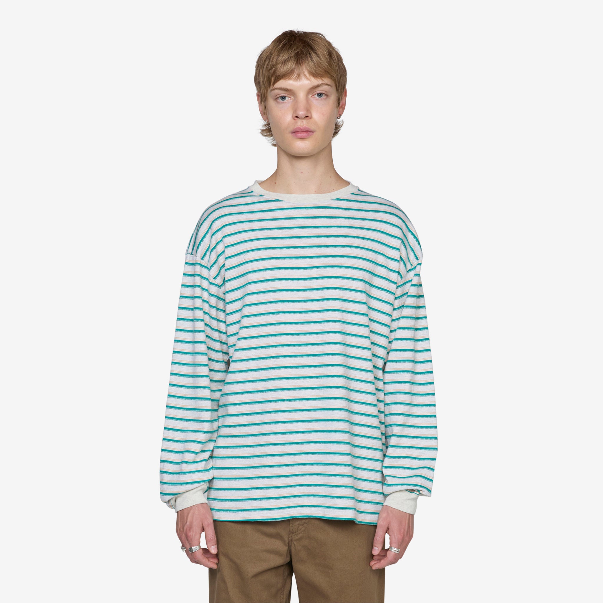 Tucker Stripe T-Shirt in Oatmeal - Soft Cotton Casual Tee for Men | Perfect for Everyday Wear, Outings & Layering
