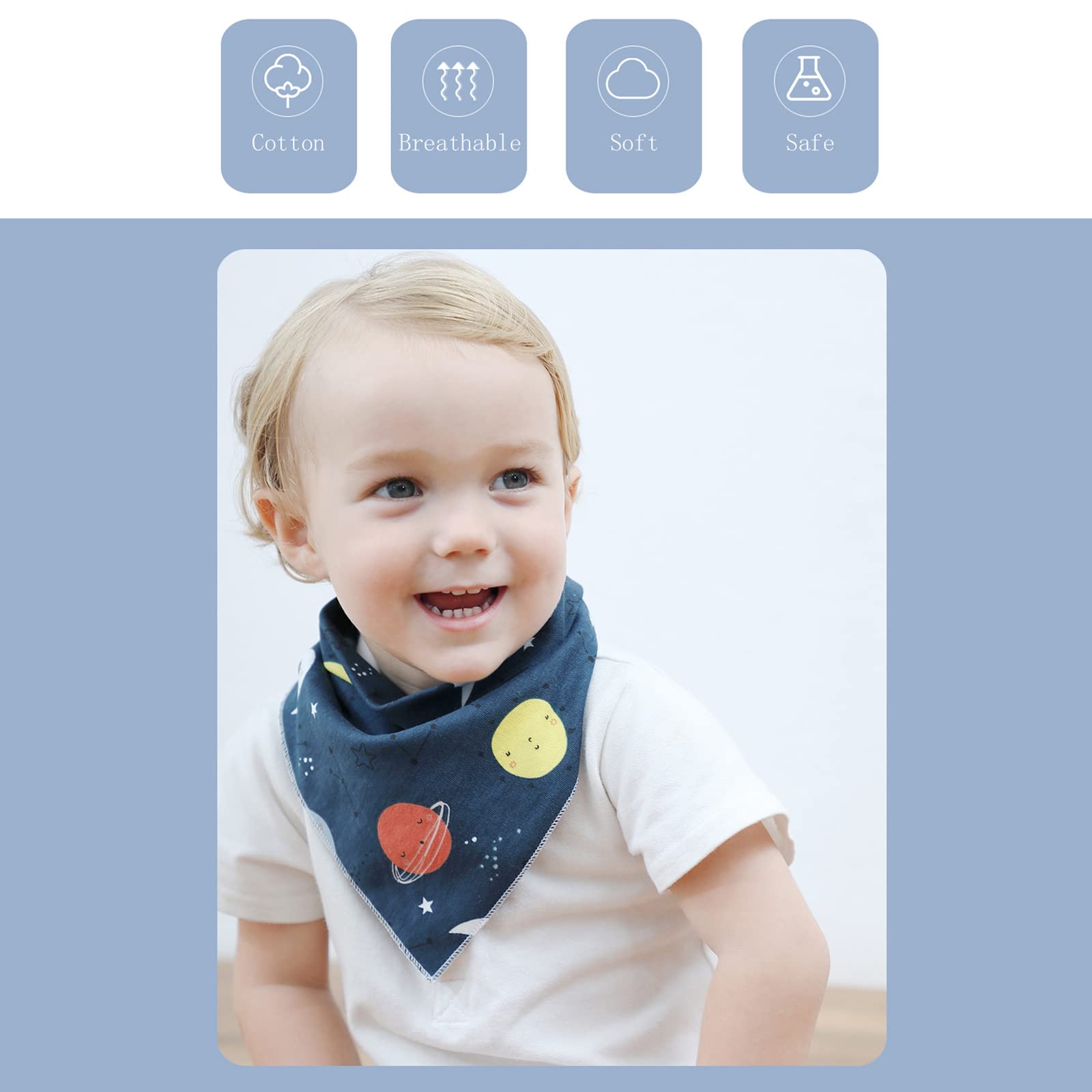 Insular Baby Bandana Drool Bibs - 100% Cotton Soft Unisex Bibs for Boys & Girls - Perfect for Teething, Drooling & Messy Feeding - Ideal for Daycare, Travel & Home Use