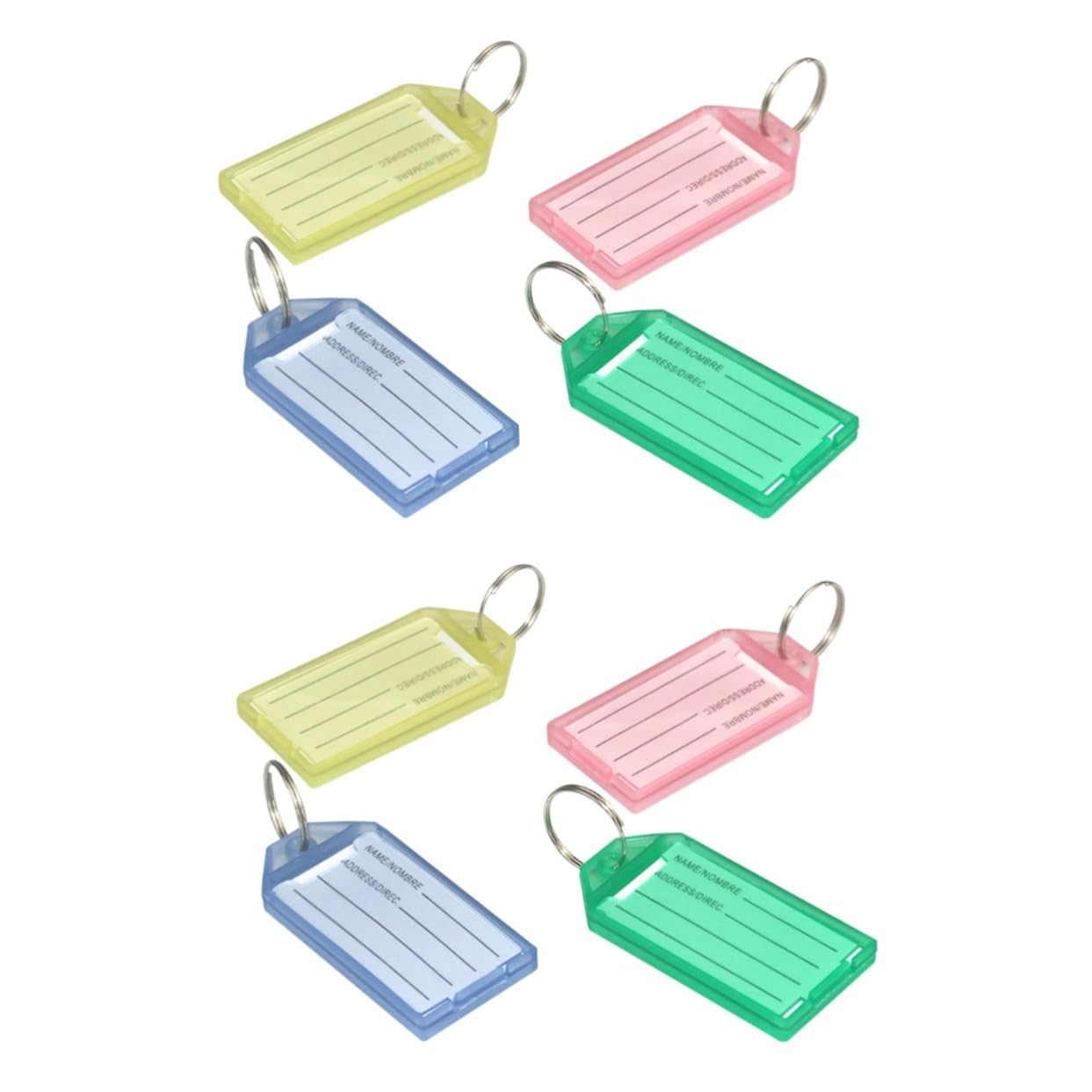 SOIMISS 80 Pcs Luggage Tags with Rings - Waterproof Flip Label ID Tags for Suitcases, Bags & Keys | Perfect for Travel, Business Trips & School Backpacks