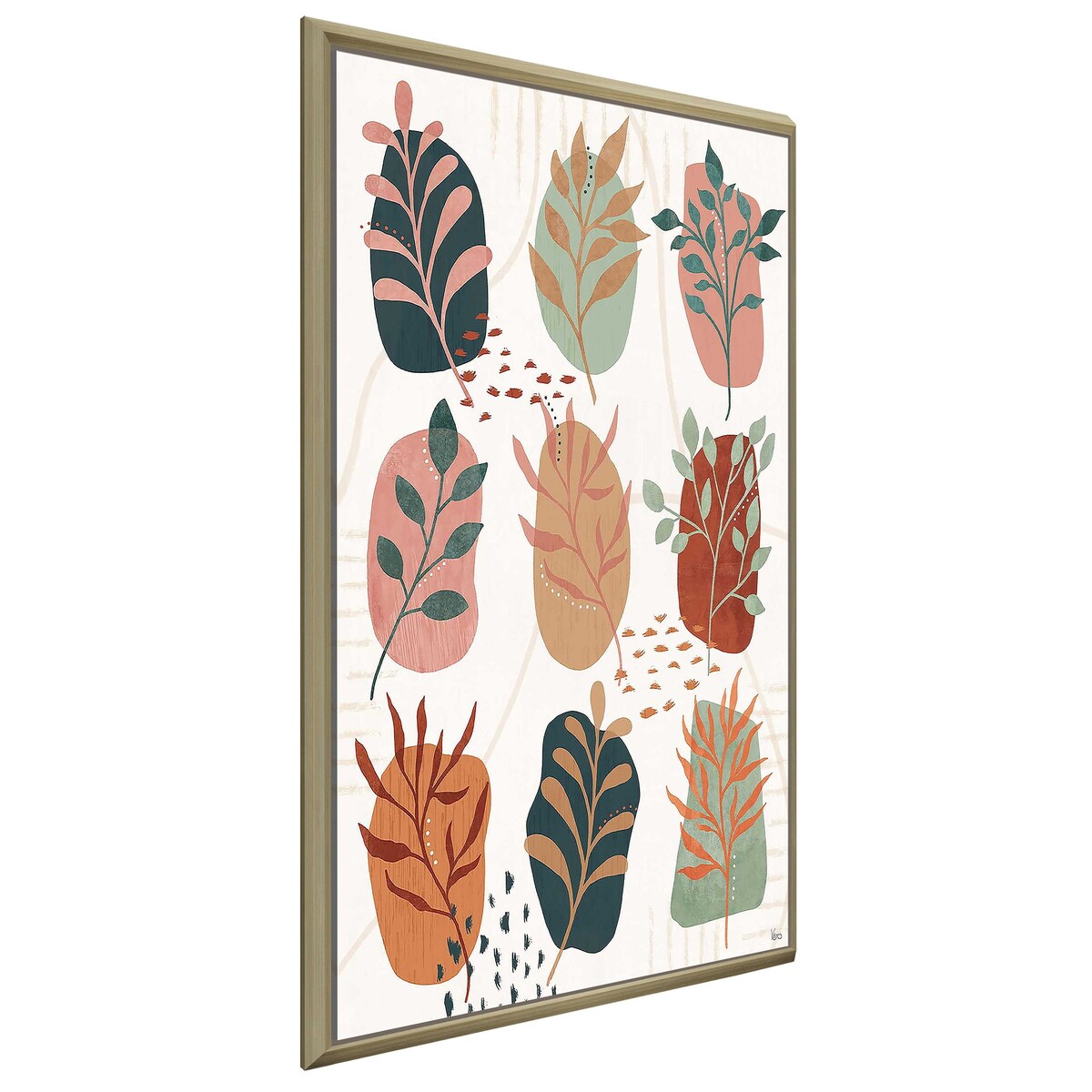 Abstract Blossom IX Floral Art Print on Floating Canvas - Modern Wall Decor for Living Room, Bedroom & Office