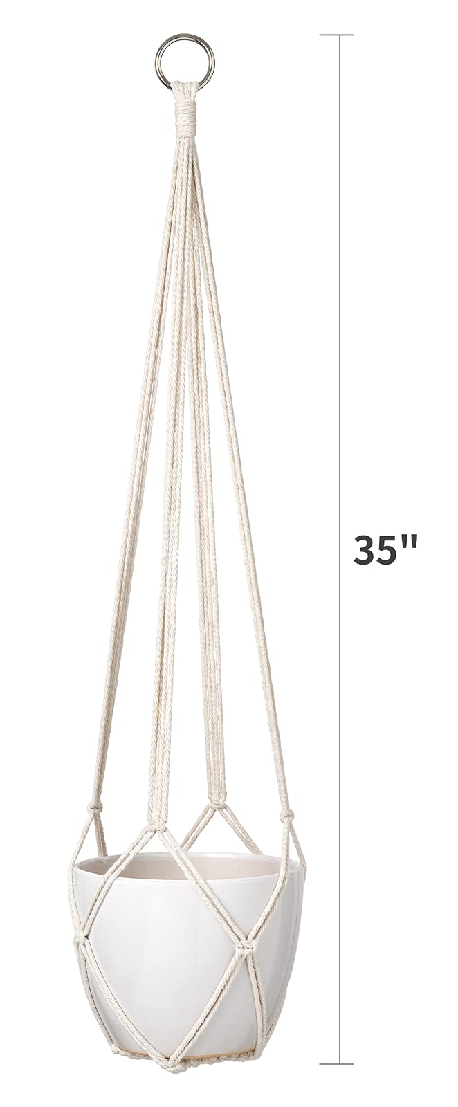Dahey Macrame Plant Hanger Set of 3 with Hooks - Indoor/Outdoor Hanging Planter Basket (35