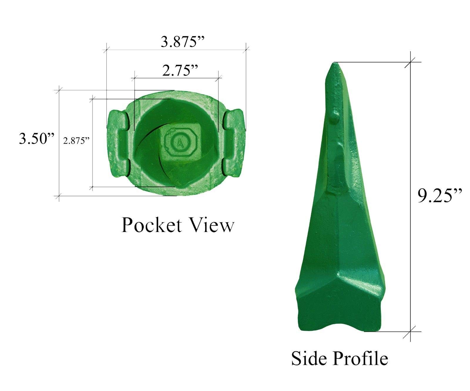 ESCO Style Super V Excavator Bucket Teeth - 3 Pack Replacement Dirt Teeth for Loaders & Excavators - Heavy Duty V29SYL Tooth for Digging, Mining & Construction Work