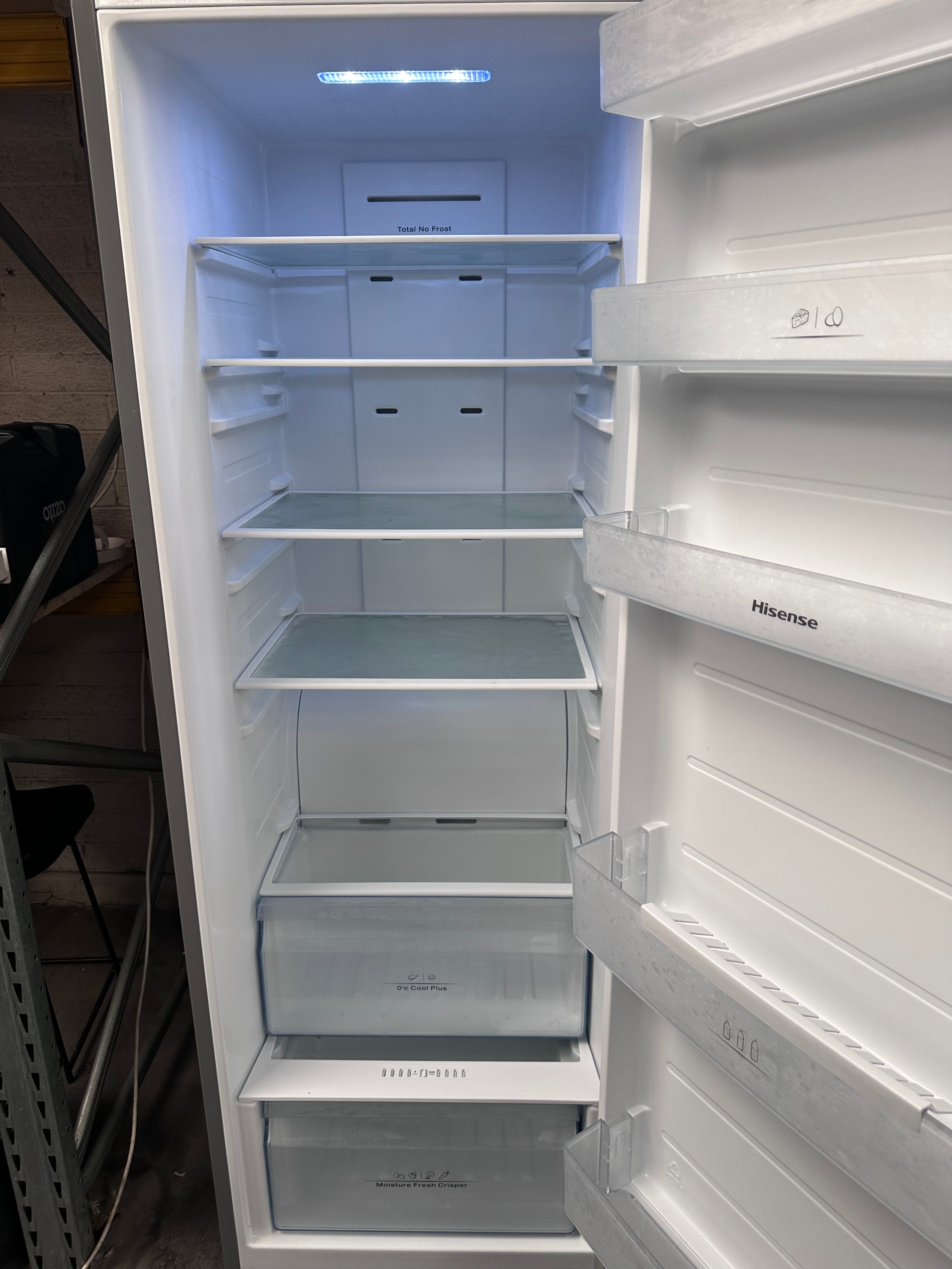 Hisense 355L Stainless Steel Upright Refrigerator - Energy Efficient, Quiet Operation [Certified Refurbished] - Perfect for Home, Office, Dorm or Garage Use