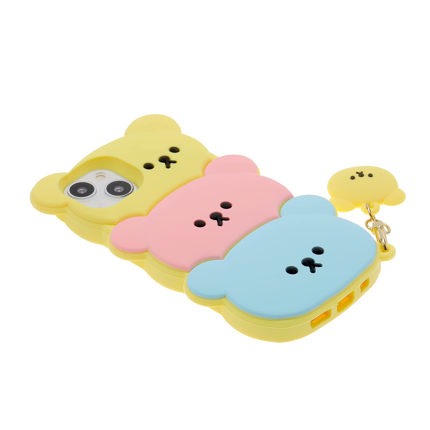 Cute 3D Candy Bear Silicone Phone Case for iPhone 13/14 (6.1 Inch) - Kawaii Soft Protective Cover for Women, Girls, Teens & Kids - Perfect for School, Work & Everyday Use
