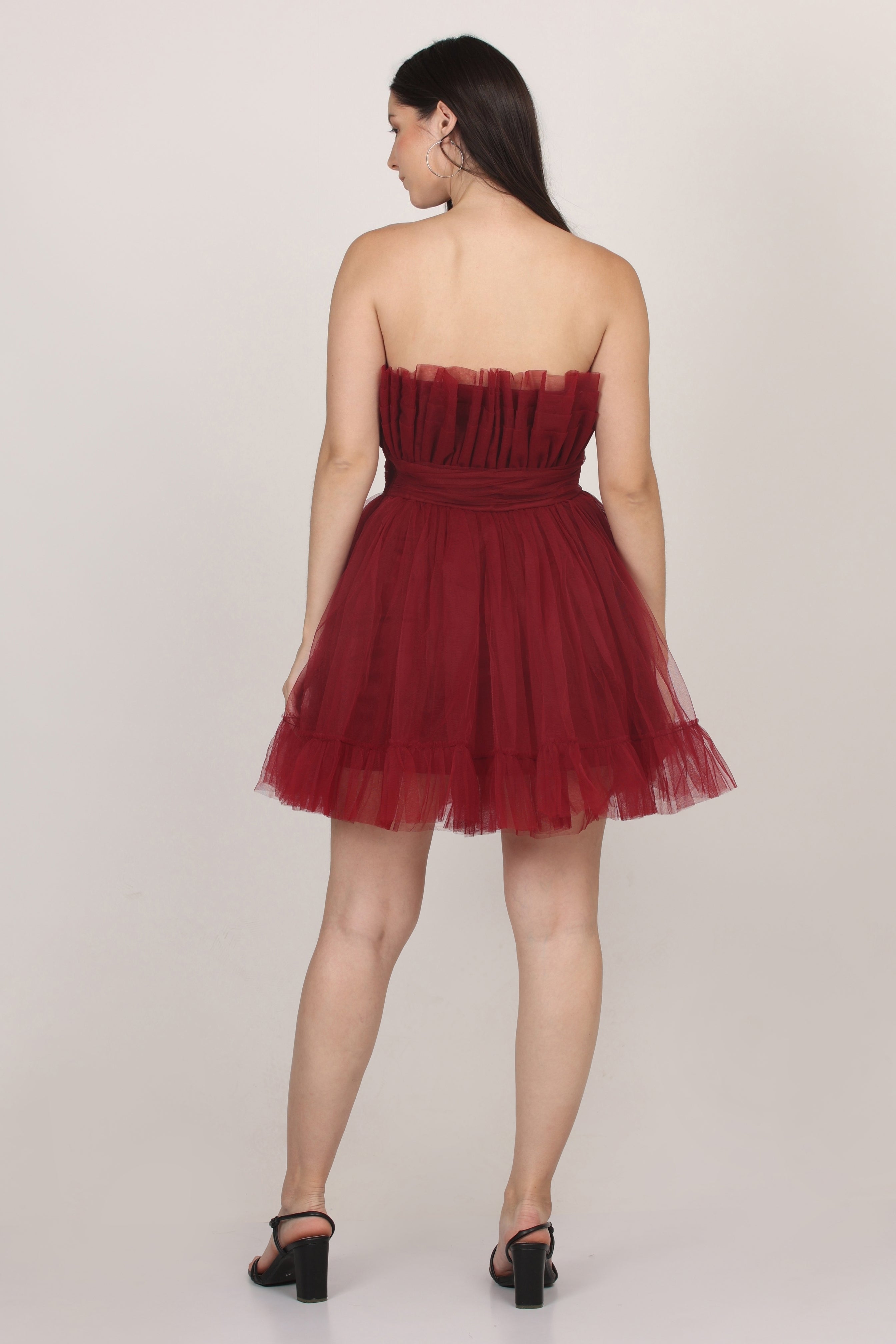 Astro Red Caspian Tulle Mini Dress for Women - Elegant Party, Cocktail & Evening Wear