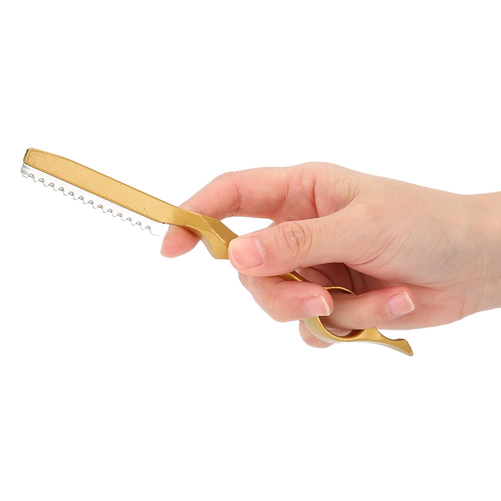Professional Hair Texturizing & Thinning Razor - Feather Styling Razor for Precision Hair Cutting & Styling (Gold) - Salon & Home Hairdressing Tool for Layered Cuts & Texture Creation