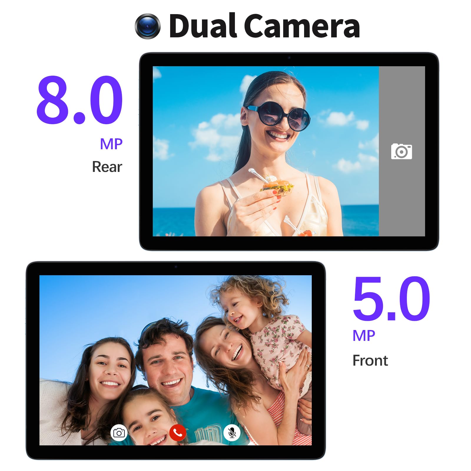 PRITOM TAB12 10 Inch Android 13 Tablet with 5G WiFi, Octa-Core Processor, 128GB Storage, 4G LTE SIM Card Slot, 8000mAh Battery, HD Display, Bluetooth & Dual Speakers - Perfect for Work, Study, Streaming & Travel