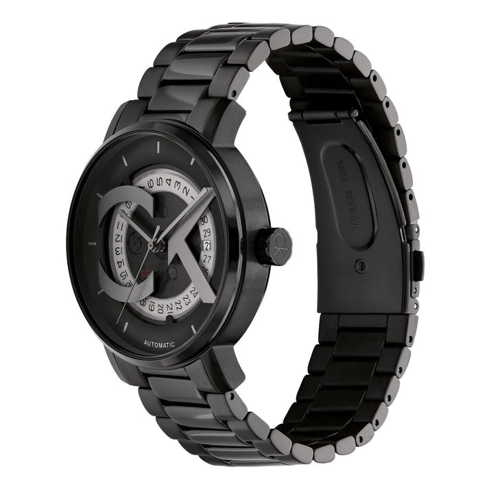 Calvin Klein Iconic Automatic Black Steel Watch 25300017 - Stylish & Durable Timepiece for Men, Perfect for Business, Casual & Formal Occasions