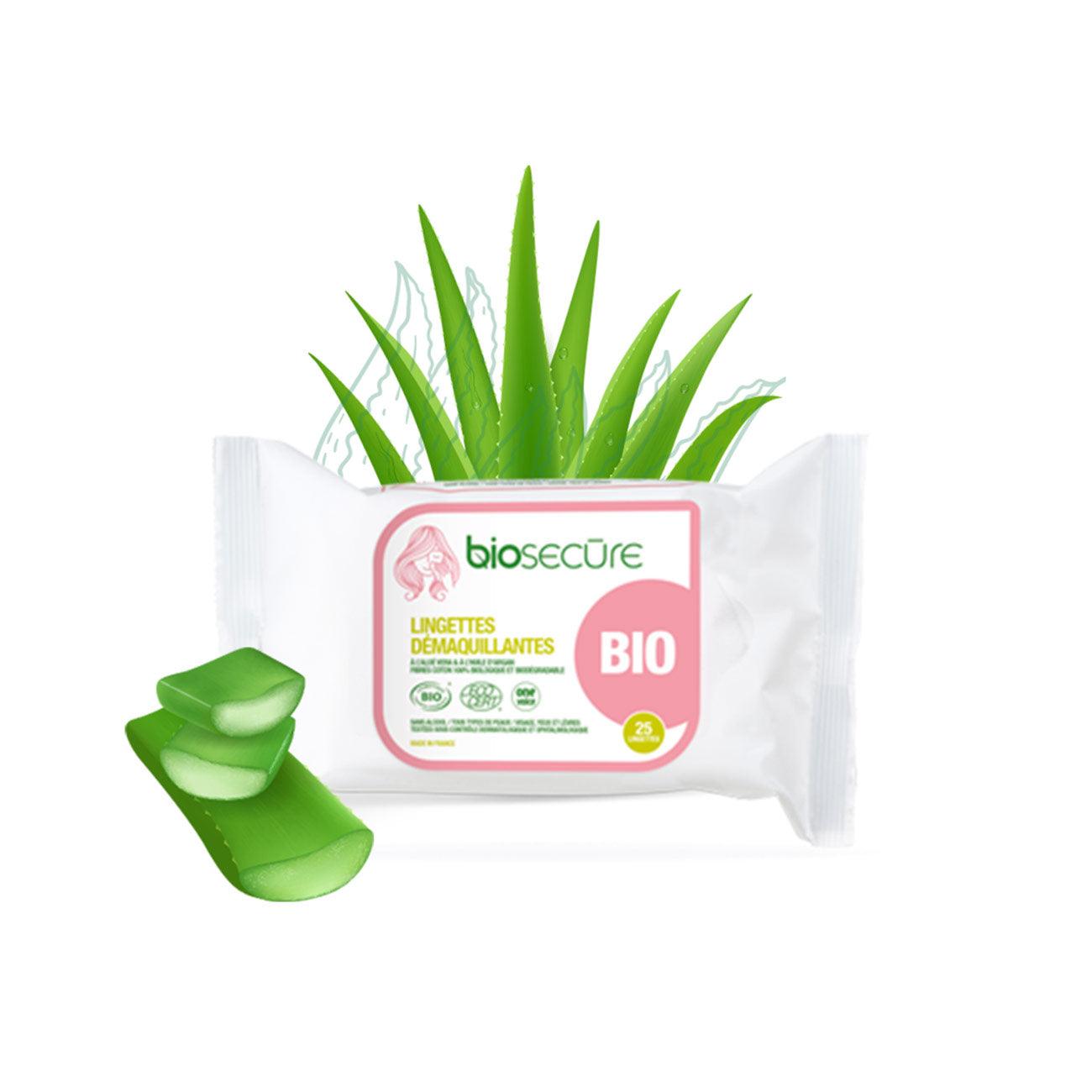Organic Biodegradable Makeup Remover Wipes for Sensitive Skin - Gentle Cleansing Facial Wipes with Aloe Vera & Vitamin E | Perfect for Travel, Gym & Daily Skincare Routine
