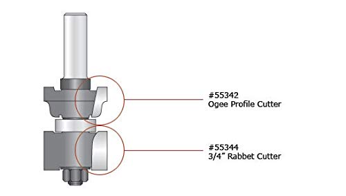 Amana Tool 55344 Rabbet Cutter for 55340 - Premium Woodworking Router Bit for Cabinet Making & Furniture Building