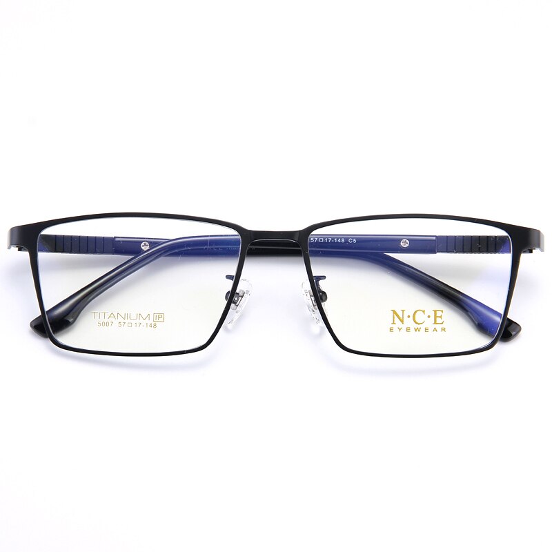 Bclear Men's Full Rim Square Titanium Eyeglasses Frame - Lightweight Durable My5007 for Work, Reading & Fashion