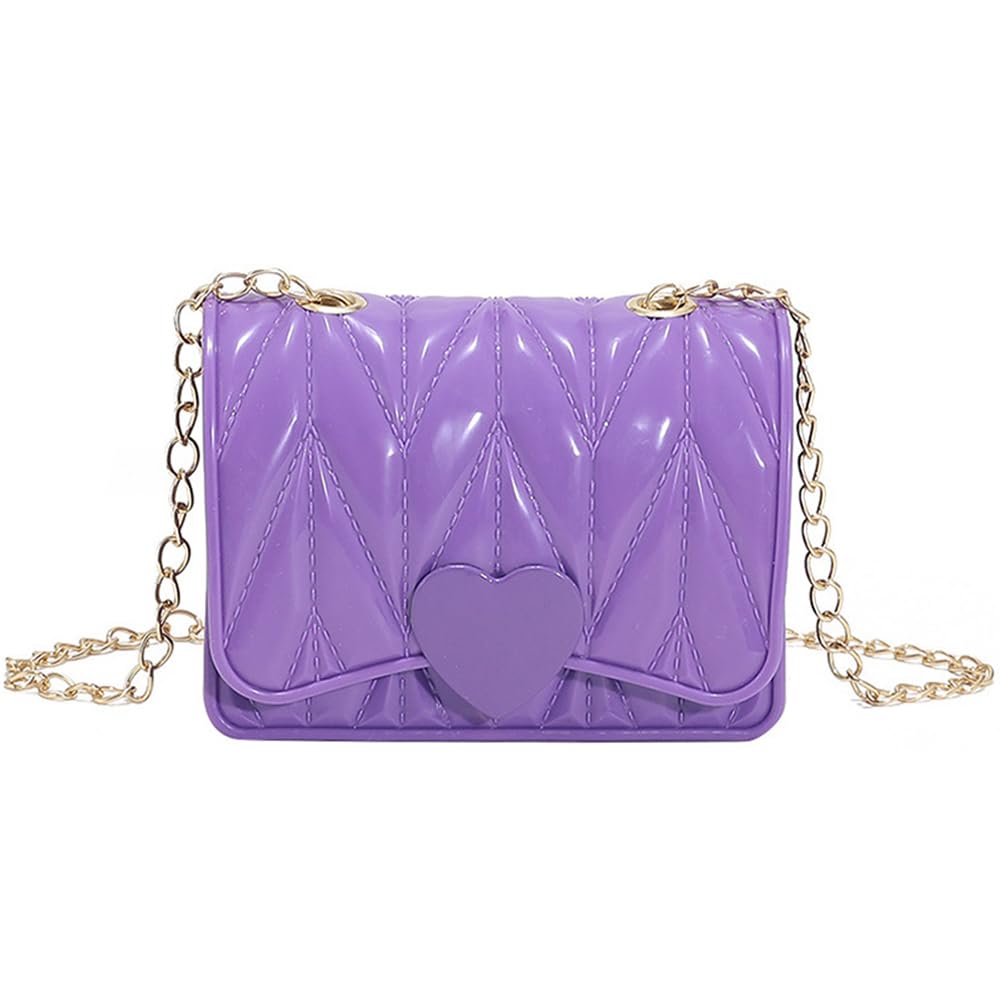 **Little Girl Mini Shoulder Bag - Kids Crossbody Purse with Heart Design for Toddlers & Girls (Purple) | Perfect for School, Travel & Birthday Gifts**