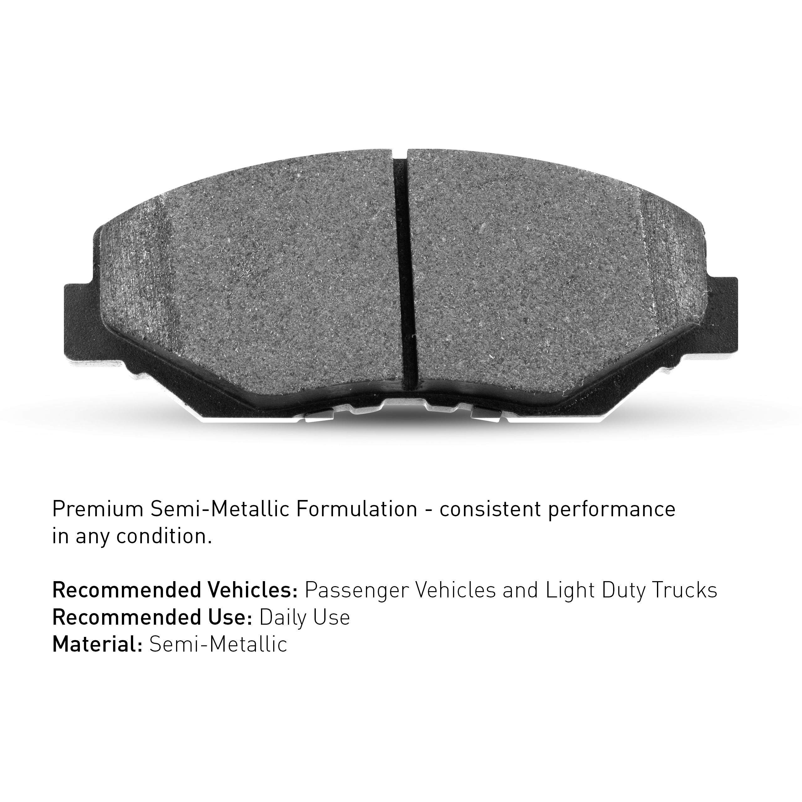 R1 Concepts Front Semi-Metallic Brake Pads 2311-0822-00 - Compatible with 2000-2009 Toyota Celica, MR2 Spyder, Echo, Prius & 2004-2006 Scion xA - High Performance Braking for City Driving & Daily Commutes