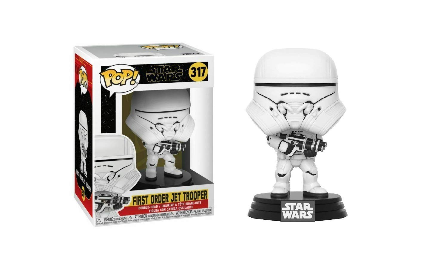 First Order Jet Trooper with Blaster #317 Star Wars The Rise of Skywalker Vinyl Action Figure - Includes Pop Box Protector Case | Collectible Display for Movie Fans & Sci-Fi Enthusiasts