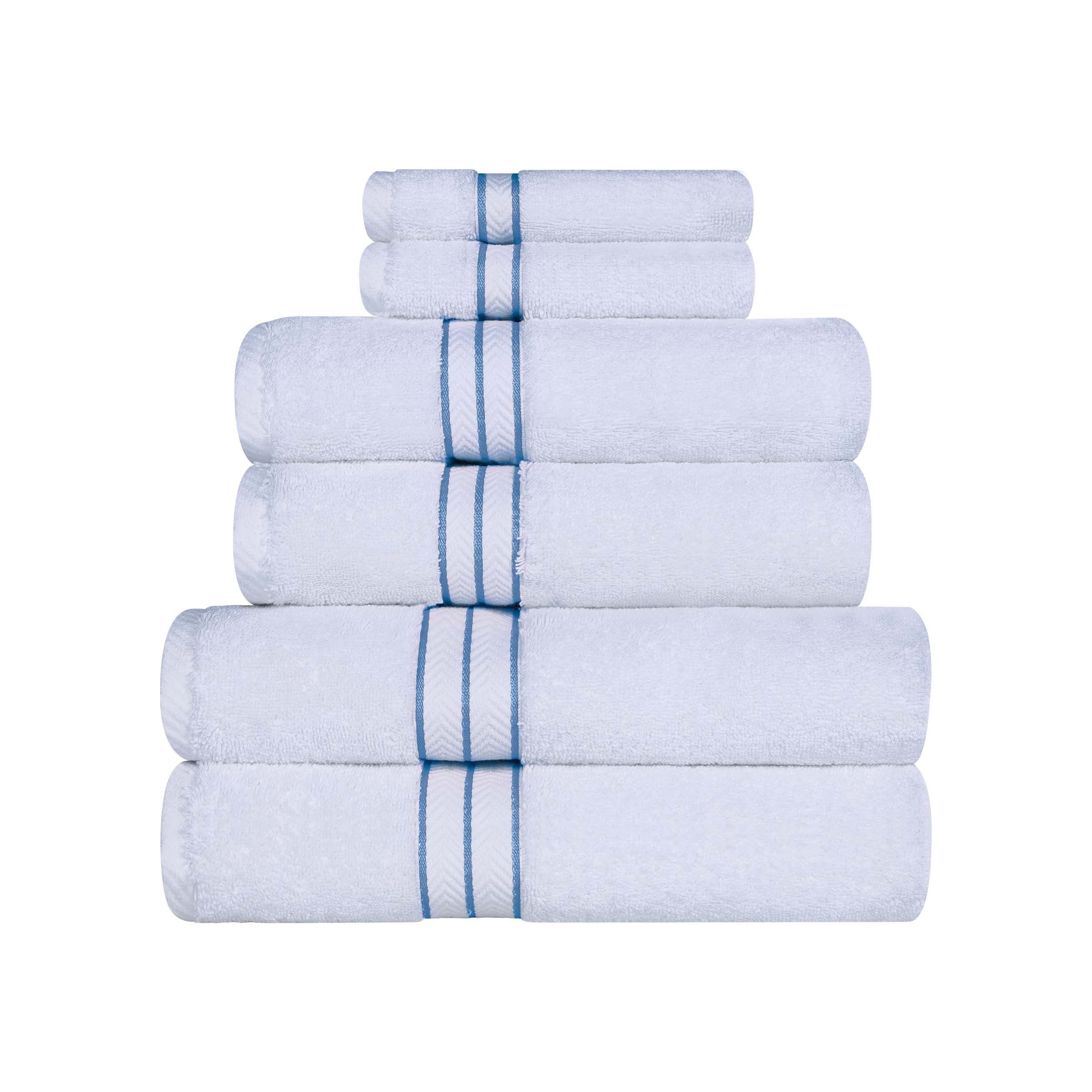 Premium 6-Piece Turkish Cotton Bath Towel Set - Ultra Soft, Highly Absorbent & Quick-Drying - Luxury Spa, Bathroom & Beach Essentials for Home & Travel