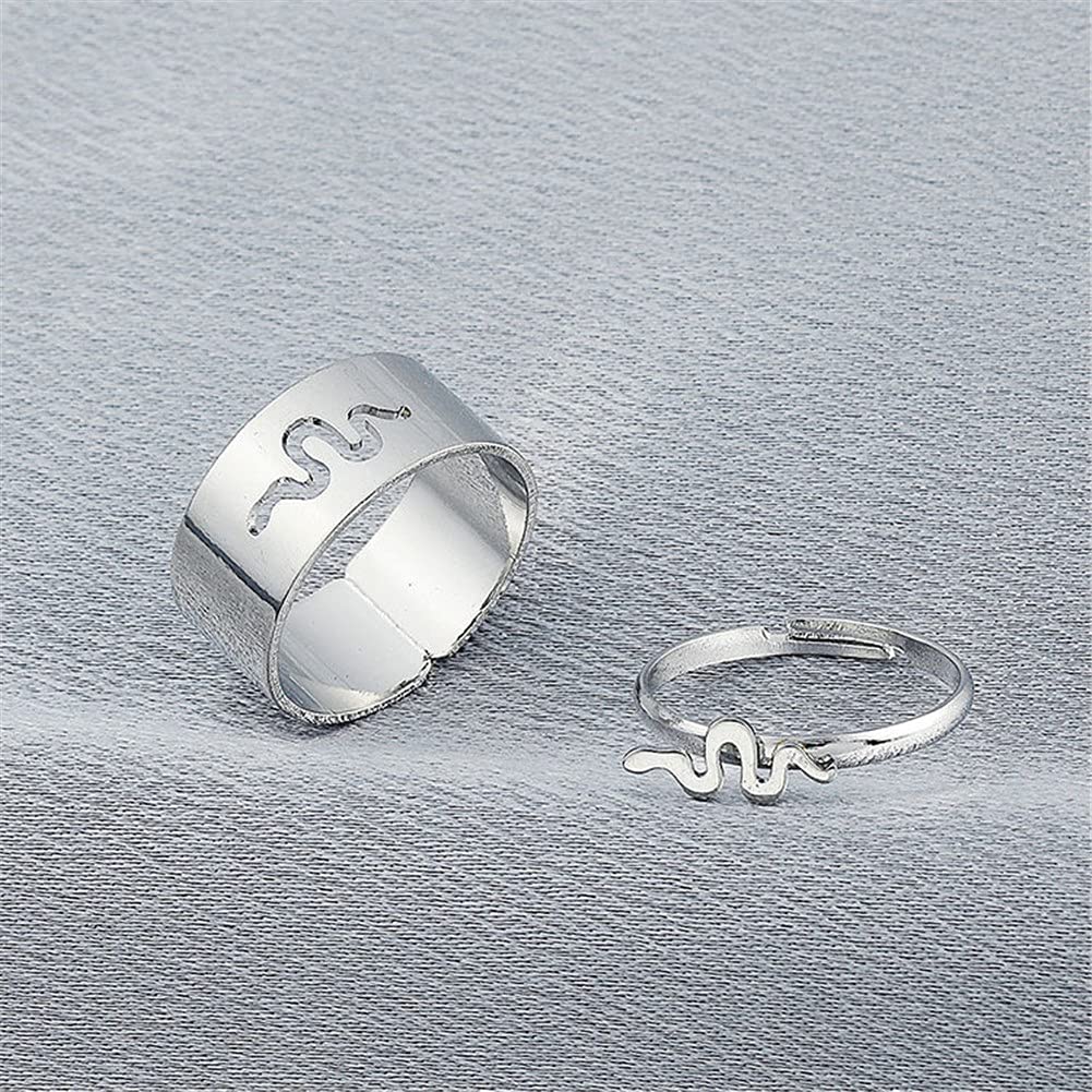 Best Friends BFF Matching Rings for Couples - Heart Moon Star Planet Promise Rings for Women & Men - TikTok Y2K Trendy Couple Jewelry - Perfect for Anniversaries, Valentine's Day & Romantic Gifts