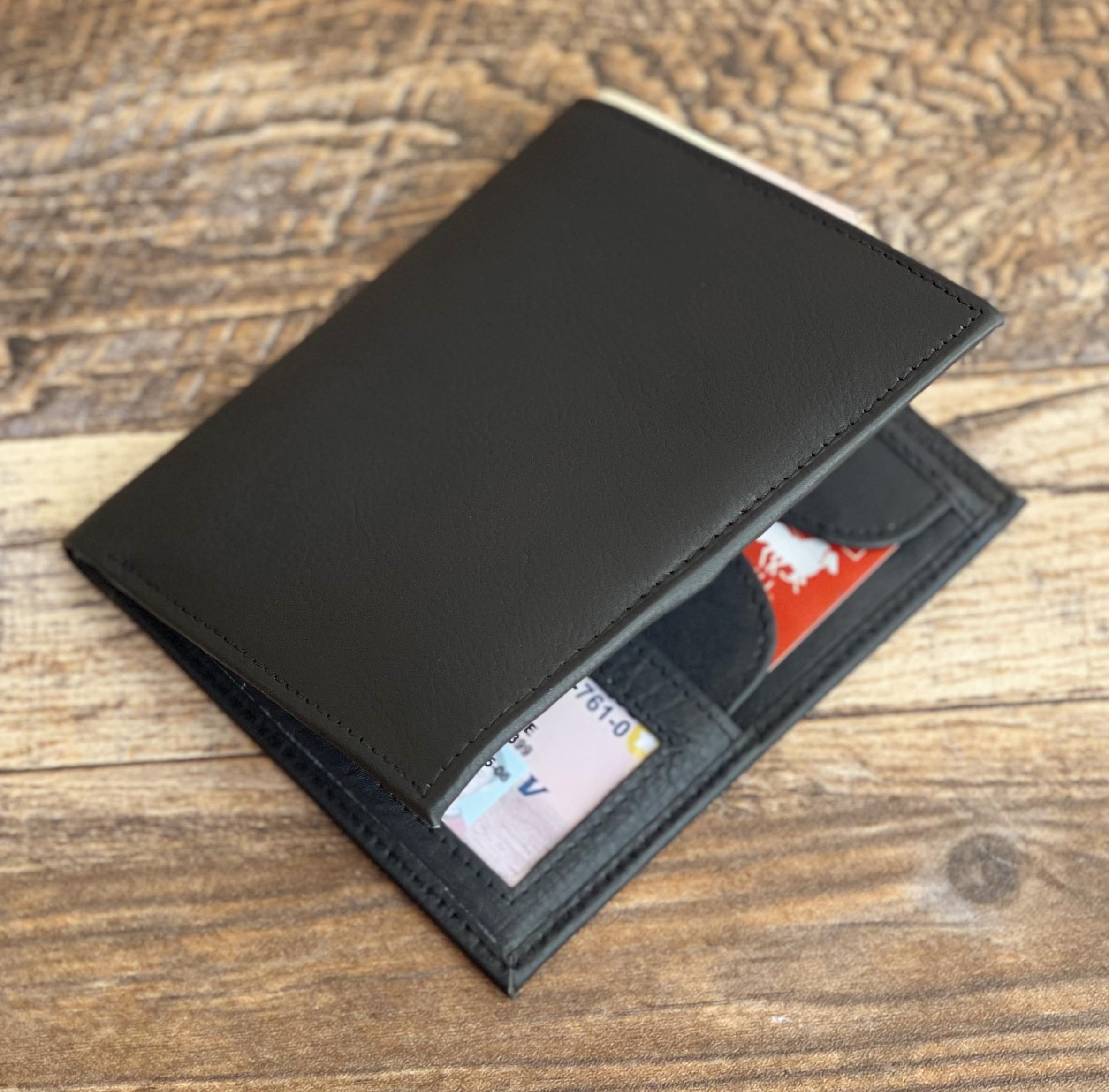 Genuine Leather Bifold Wallet for Men - Slim Credit Card Holder with ID Window | Perfect for Everyday Use, Travel & Business