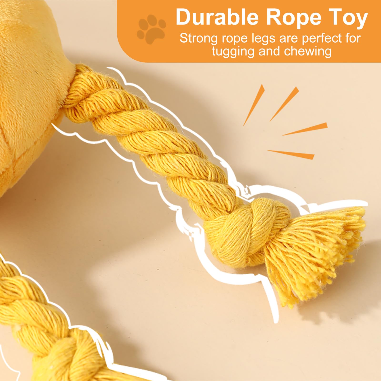 Best Squeaky Rope Plush Dog Toys for Small & Medium Breeds - 2 Pack Puppy Chew Toys to Keep Them Entertained - Perfect for Indoor Play, Teething Relief & Interactive Training