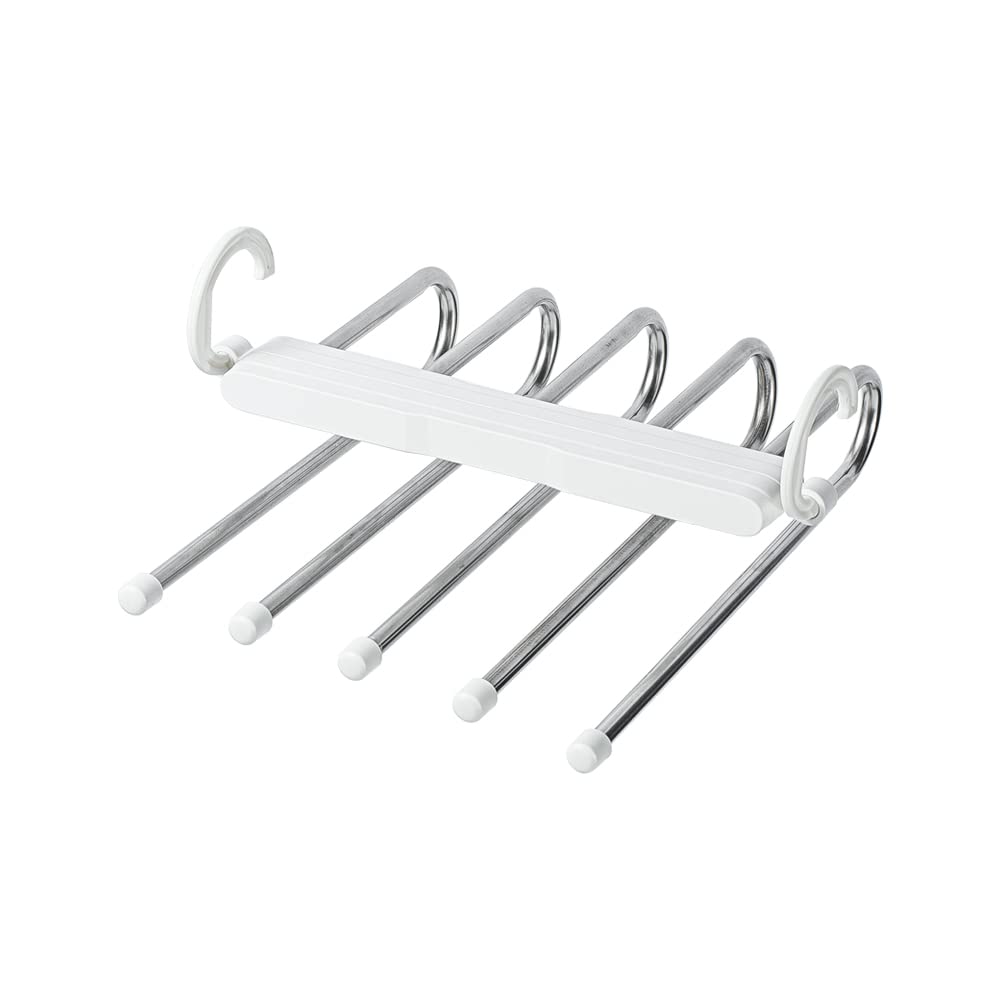 Dalanpa 5-Tier Non-Slip Pants Hanger - Space Saving Closet Organizer for Jeans, Trousers, Skirts & Scarves | Perfect for Bedroom, Closet & Laundry Room Storage