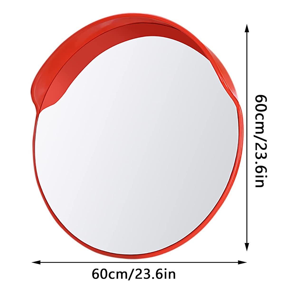 130° Wide Angle Convex Traffic Mirror - 60CM Safety Mirror for Wall & Pipe Mounting - Indoor & Outdoor Use - Ideal for Warehouses, Driveways & Parking Lots