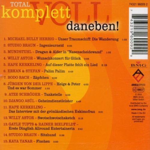 Total Komplett Voll Daneben CD - Hilarious German Comedy Album for Parties & Road Trips | Perfect for Laughing with Friends & Family
