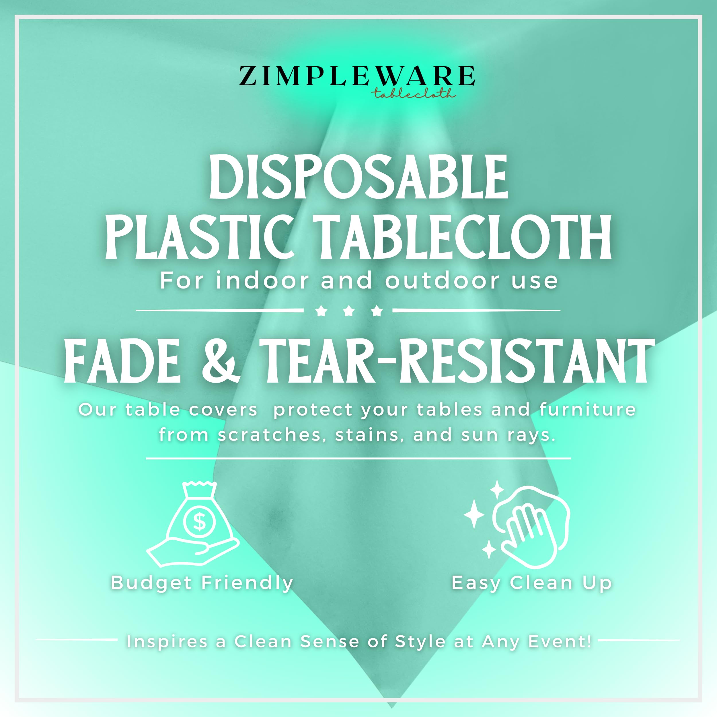 Premium Disposable Plastic Tablecloth (6-Pack) - 54