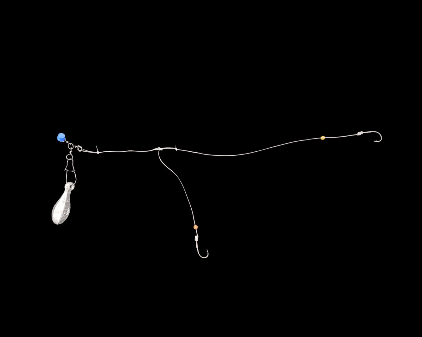 Jigging World Porgy Bottom Mono Rigs - Saltwater Fishing Rigs for Bottom Fishing, Fluke, Sea Bass & Porgy - Perfect for Offshore & Inshore Angling