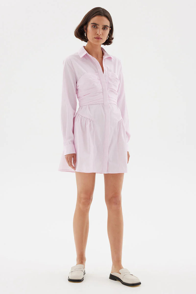 Evermore Corset Shirt Dress for Women - Elegant & Comfortable Musk Floral Print - Perfect for Office, Date Night & Casual Outings