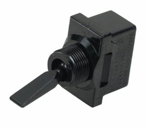 NTE Electronics 54-022 Black Nylon Paddle Toggle Switch, SPST Circuit, On-Off-On Action, 0.250