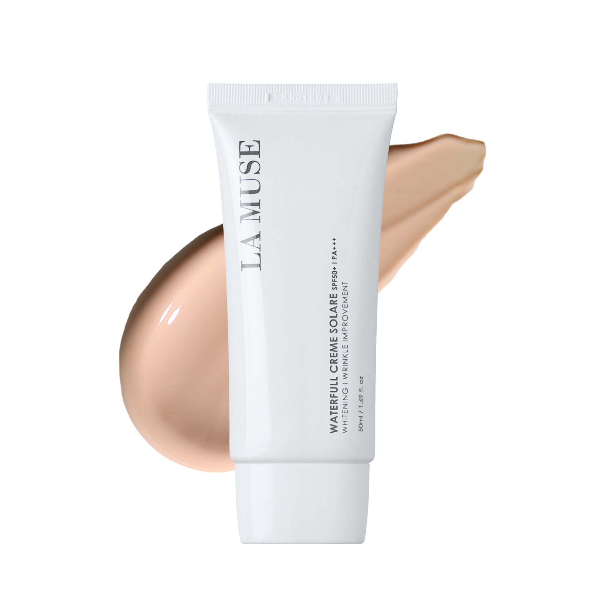 LA MUSE Waterfull Crème Solare SPF 30 - 1.69 fl oz Natural Tone-Up Sunscreen | Hydrating Glow Moisturizer for All Skin Tones | Non-Greasy, Dewy Finish | Daily UV Protection & Skin Brightening | Perfect for Beach Days & Summer Outdoor Activities
