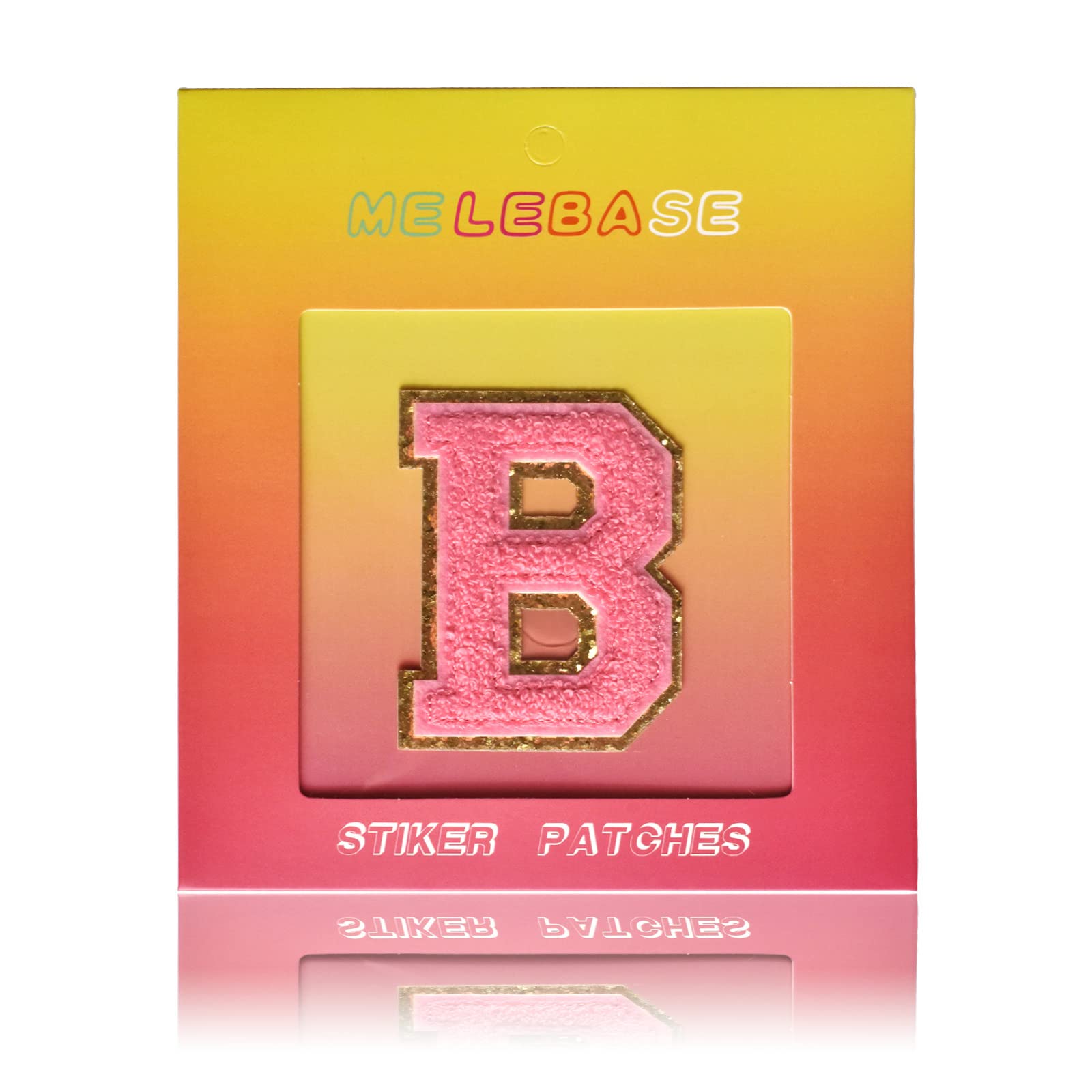 Self-Adhesive Iron On Letter Patch - 1PC Preppy Varsity Letter Sticker (B, Hot Pink) for Jackets, Backpacks & DIY Crafts
