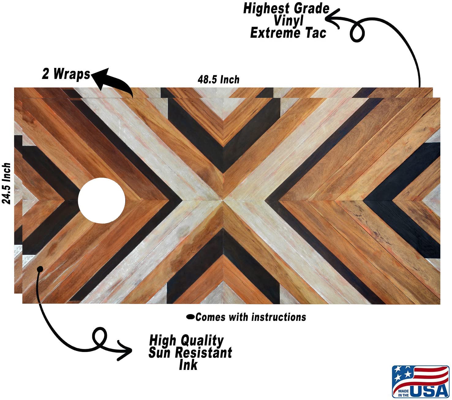 Premium Cornhole Board Wraps & Decals Set of 2 - Customizable Cornhole Skins & Protective Covers for Cornhole Boards - Perfect for Tailgating, Backyard BBQs, and Outdoor Parties