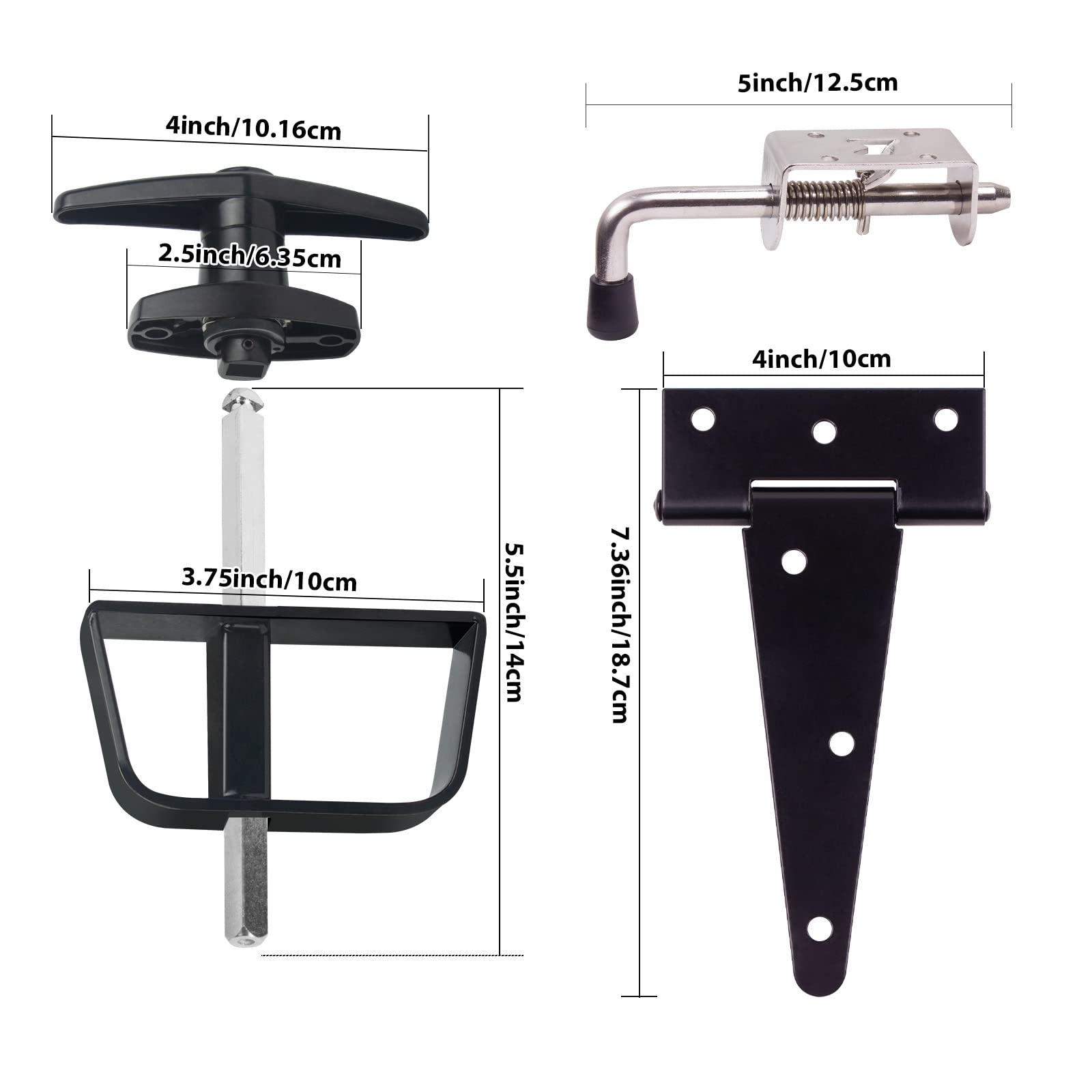 Heavy-Duty Shed Door Hardware Kit with T-Handle Lock, Latches & Hinges - Weatherproof for Outdoor Sheds, Gates, Playrooms & Storage Buildings - Perfect for DIY Projects & Home Improvement