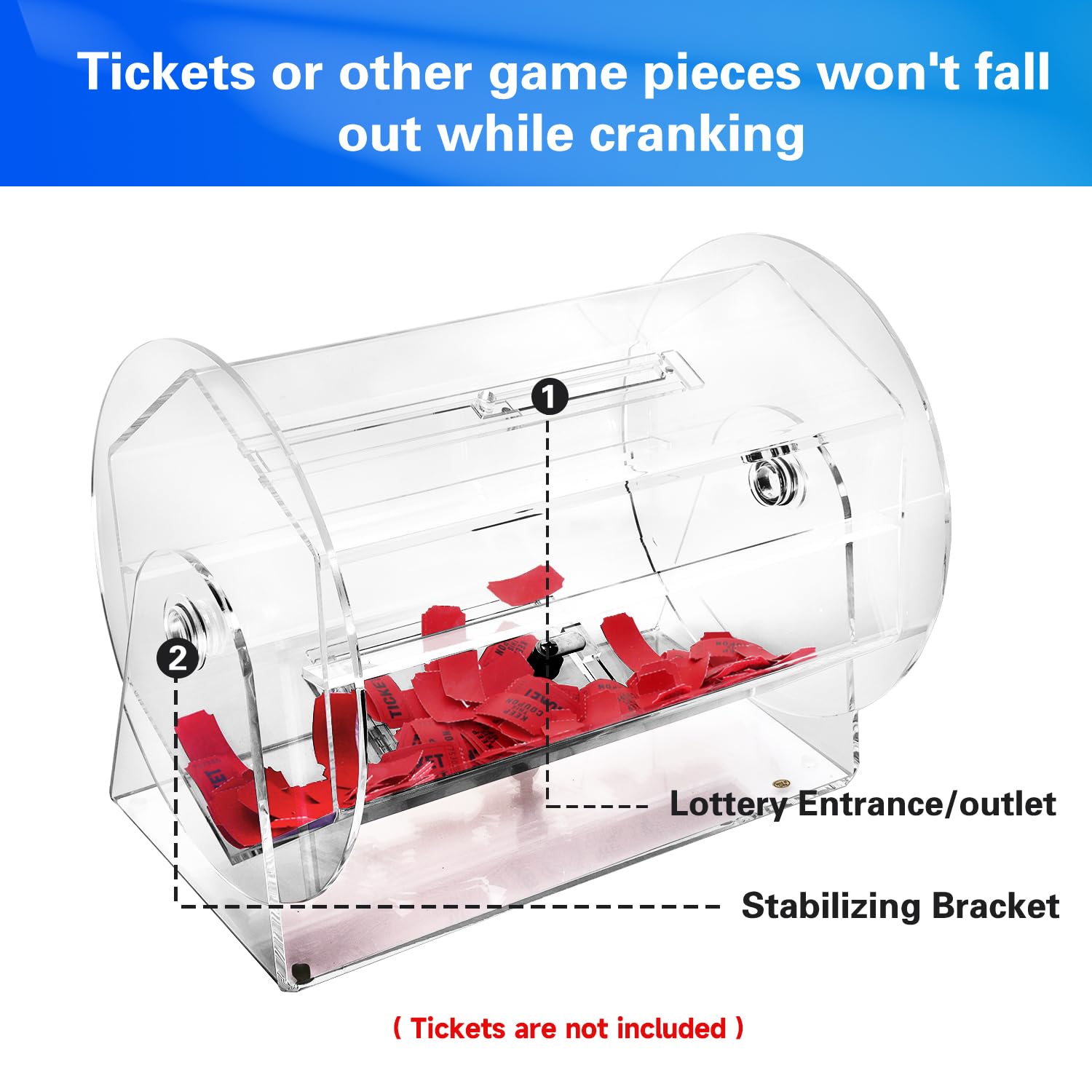 GSE Games & Sports Expert Acrylic Raffle Drum – Professional Spinning Cage for Tickets & Balls, Holds 5000 Entries (Small/Medium/Large) – Perfect for School Fundraisers, Casino Nights & Prize Draws