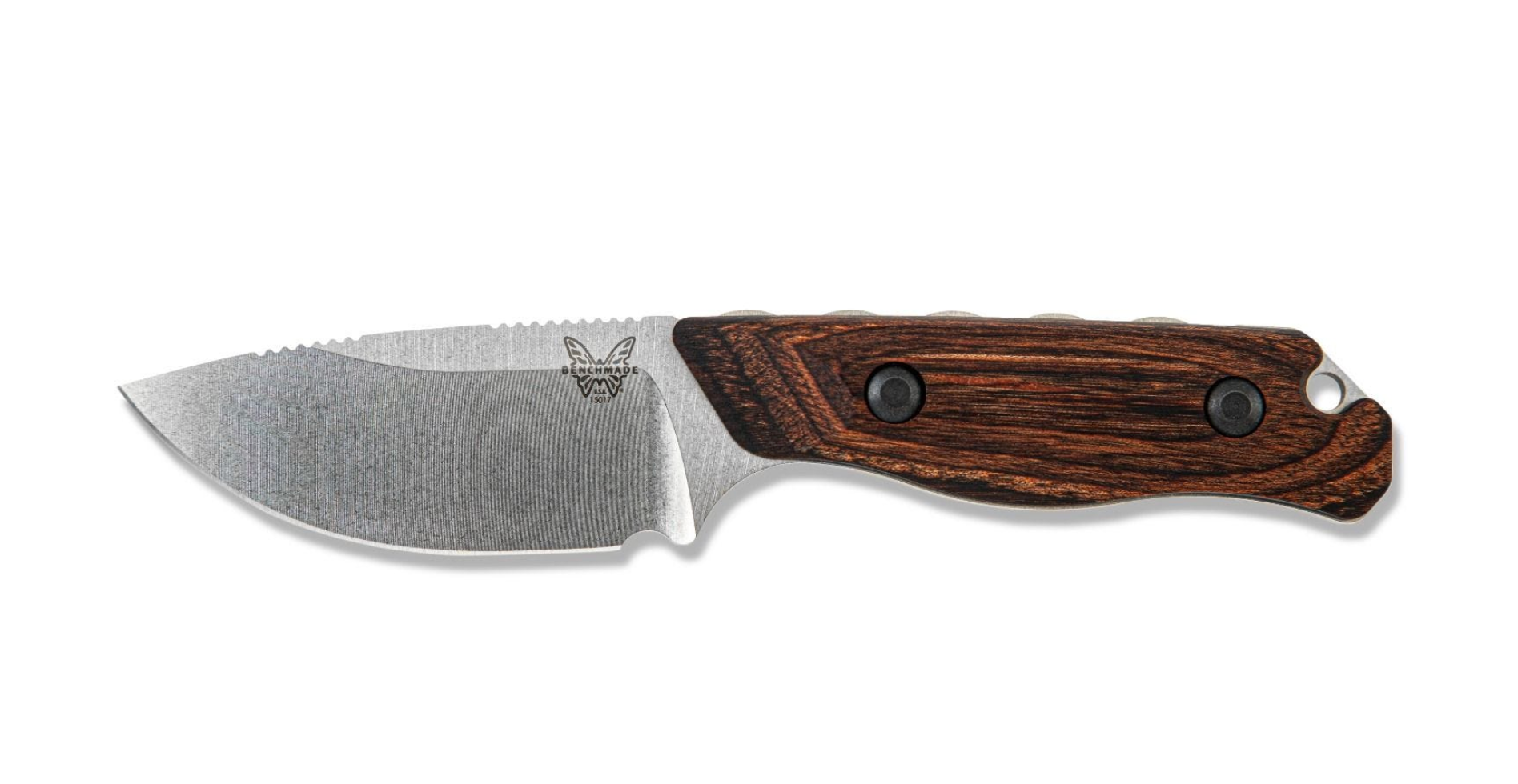 Benchmade 15017 Hidden Canyon Hunter Knife - Premium Wood Handle Fixed Blade for Hunting, Camping & Outdoor Survival - Perfect for Skinning, Bushcraft & Wilderness Adventures