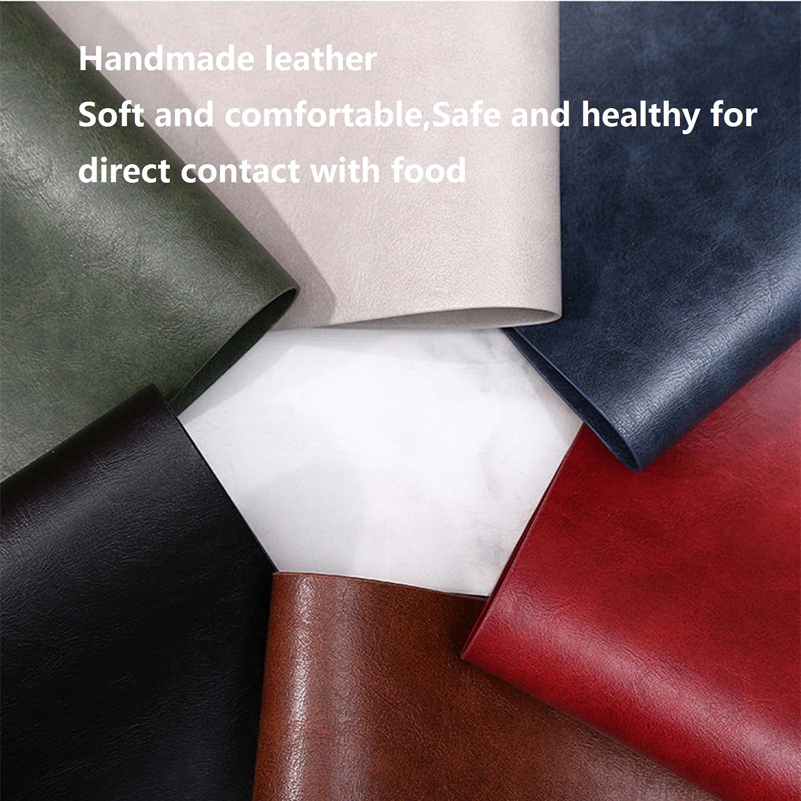 Premium Faux Leather Placemats Set of 4 - Non-Slip Waterproof Heat Resistant Table Mats - Easy to Clean Washable Kitchen & Dining Decor (Navy Blue) - Perfect for Everyday Meals, Dinner Parties, and Holiday Gatherings