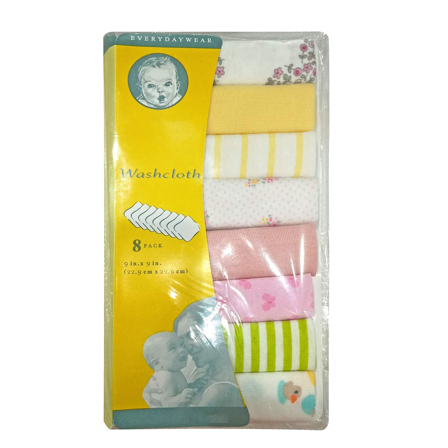 **Soft Cotton Baby Washcloths - 8 Pack Reusable & Washable Face Towels for Newborns, Infants & Toddlers | Gentle Skin Care, Bath Time & Feeding Essentials**
