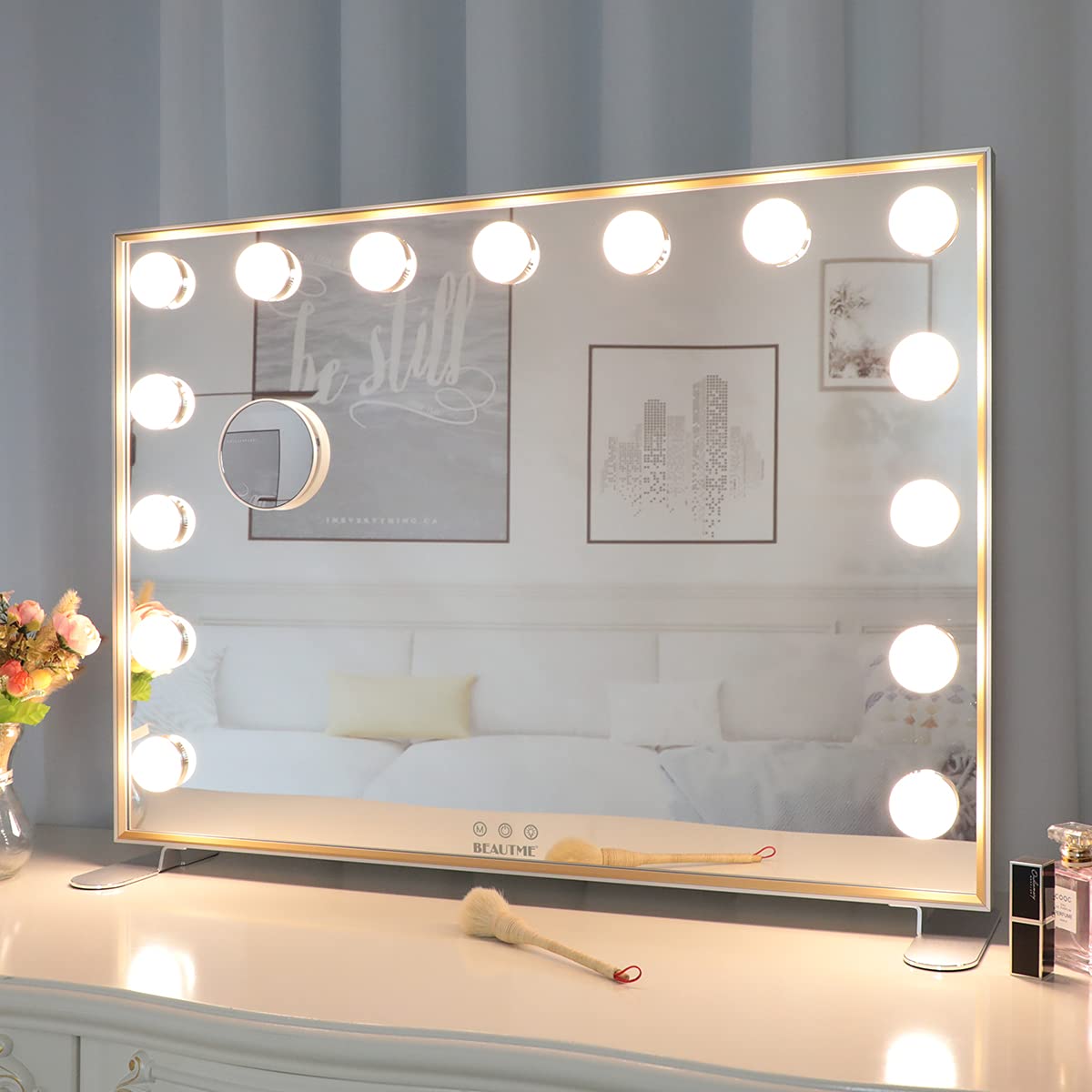 Hollywood LED Makeup Mirror with 15 Lights, 3 Modes - for Bedroom & Dressing Room