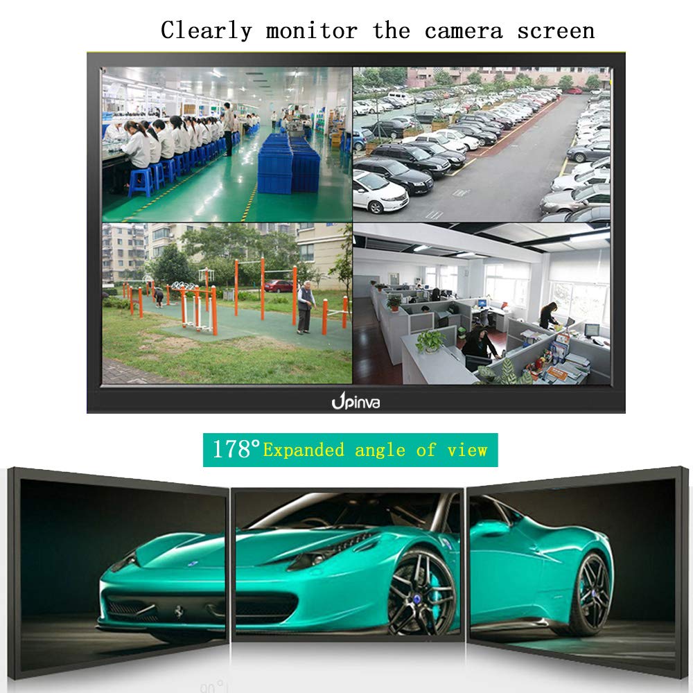 15.6 Inch Full HD 1920x1080 IPS LCD Monitor - Professional Security Camera Display with HDMI/BNC/VGA/USB Inputs, Adjustable Stand for Office PC, Gaming & Surveillance Systems - Perfect for Multi-Screen Setups & CCTV Monitoring Stations