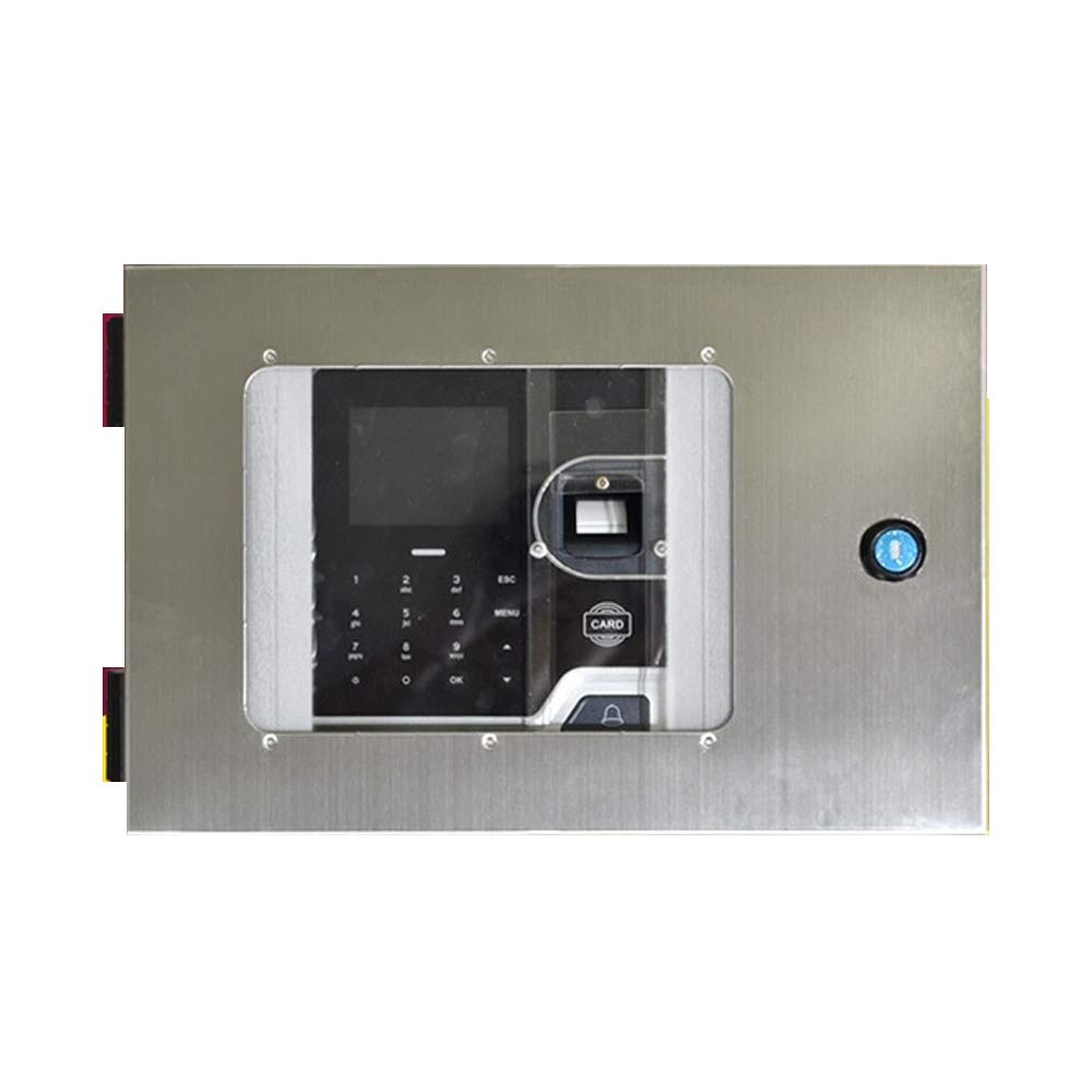 Stainless Steel Time Clock with Fingerprint & Waterproof Protection - DONCK Employee Attendance Punch Card Machine for Office, Warehouse & Retail Use
