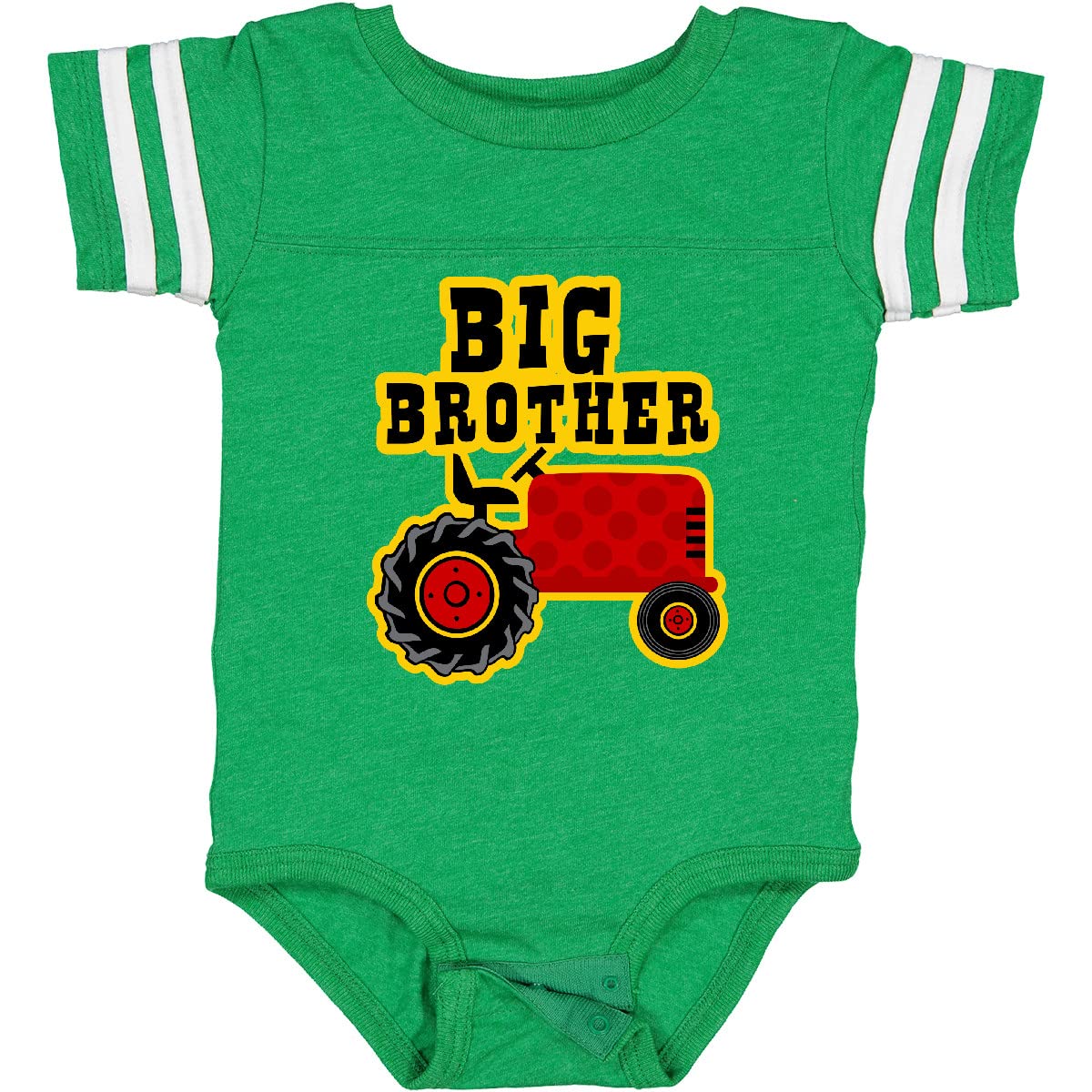 Inktastic Red Tractor Big Brother Baby Bodysuit - Cute Farm-Themed Outfit for Newborns & Toddlers - Perfect for Sibling Announcements, Family Photos & Special Occasions