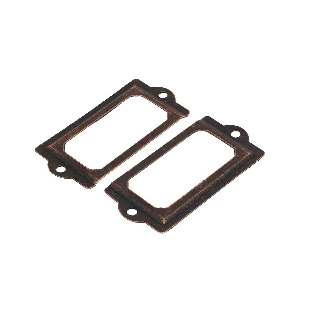 Premium Iron Label Holder Frame - 70mm x 33mm Copper Tone (80pcs) - Durable Pharmacy & Office Drawer Organizer for Reliable Tagging & Labeling - Perfect for Medical Cabinets, Retail Displays & Home Organization